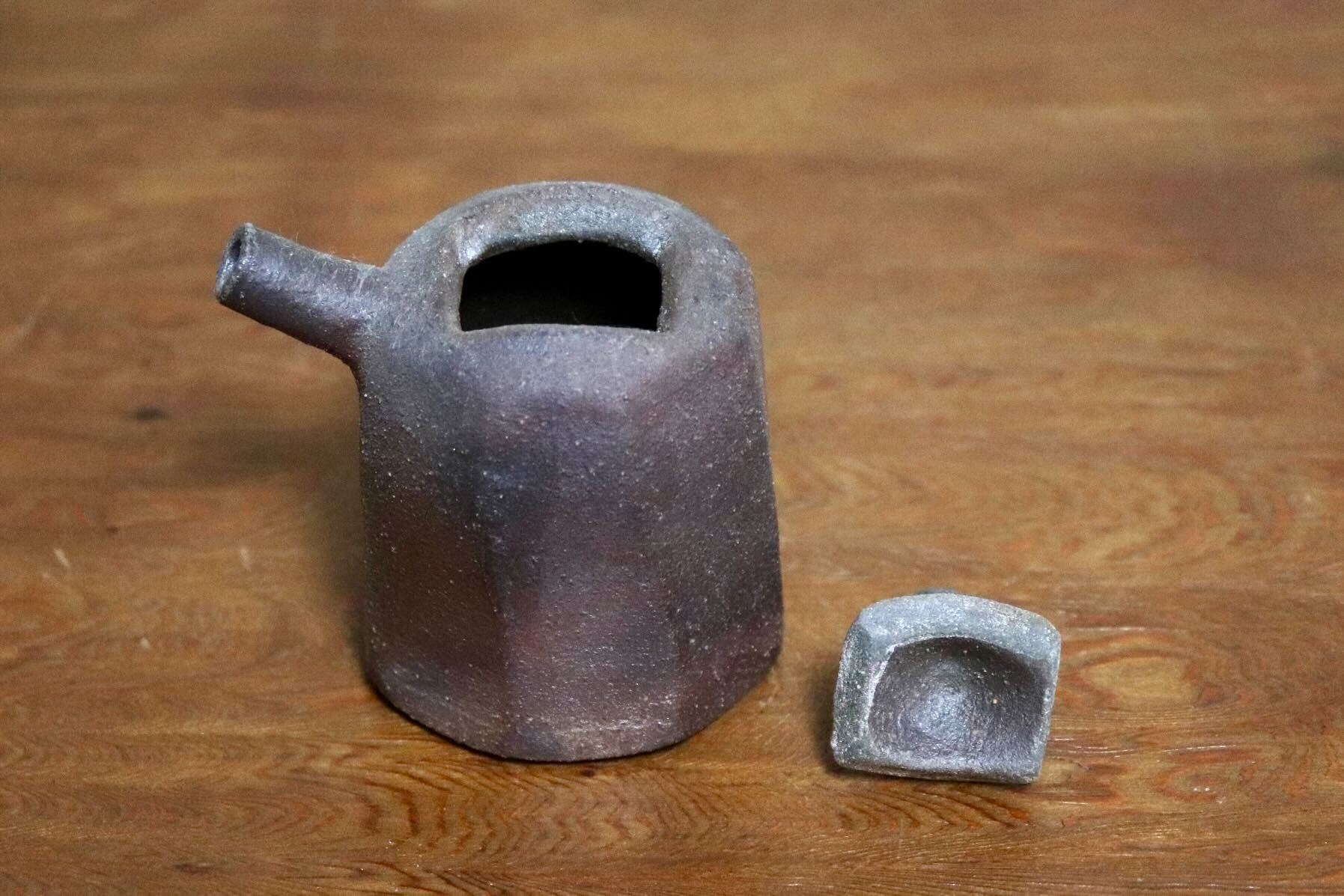 GMIO508B◯市野悟窯 市野哲次 丹波焼 やきしめ醤油さし 陶器 丹波篠山 伝統工芸 未使用