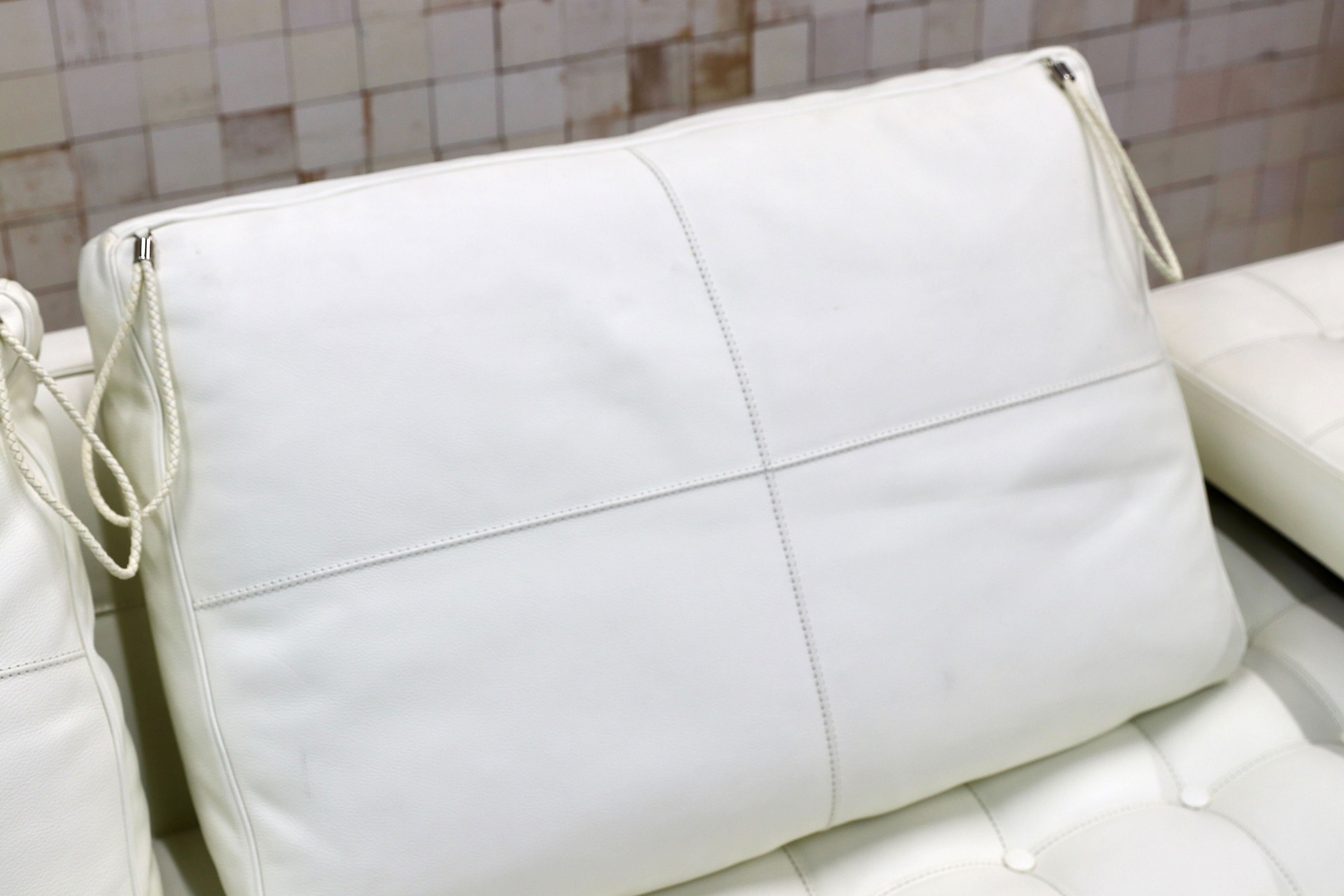 GMIK670○Cassina / カッシーナ PRIVE プリヴェ 2人掛けワイド 左肘アームソファ フィリップ・スタルク イタリアモダン 白本革 定価345万