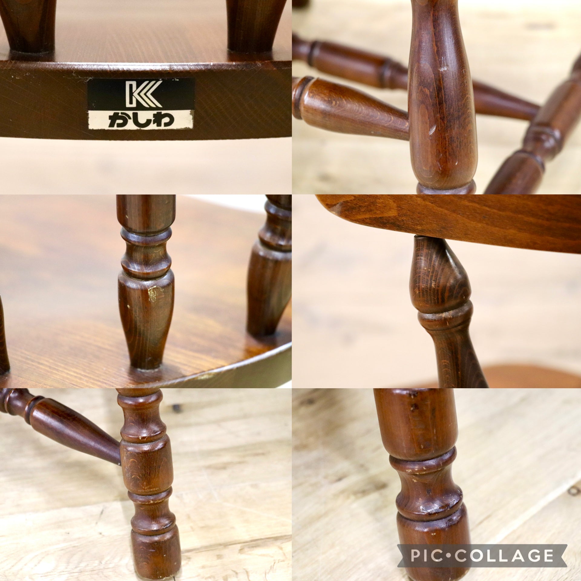 GMJN19○柏木工 / KASHIWA ダイニングチェア アームレスチェア 椅子 飛騨家具 レトロ カントリー 木製 アンティーク