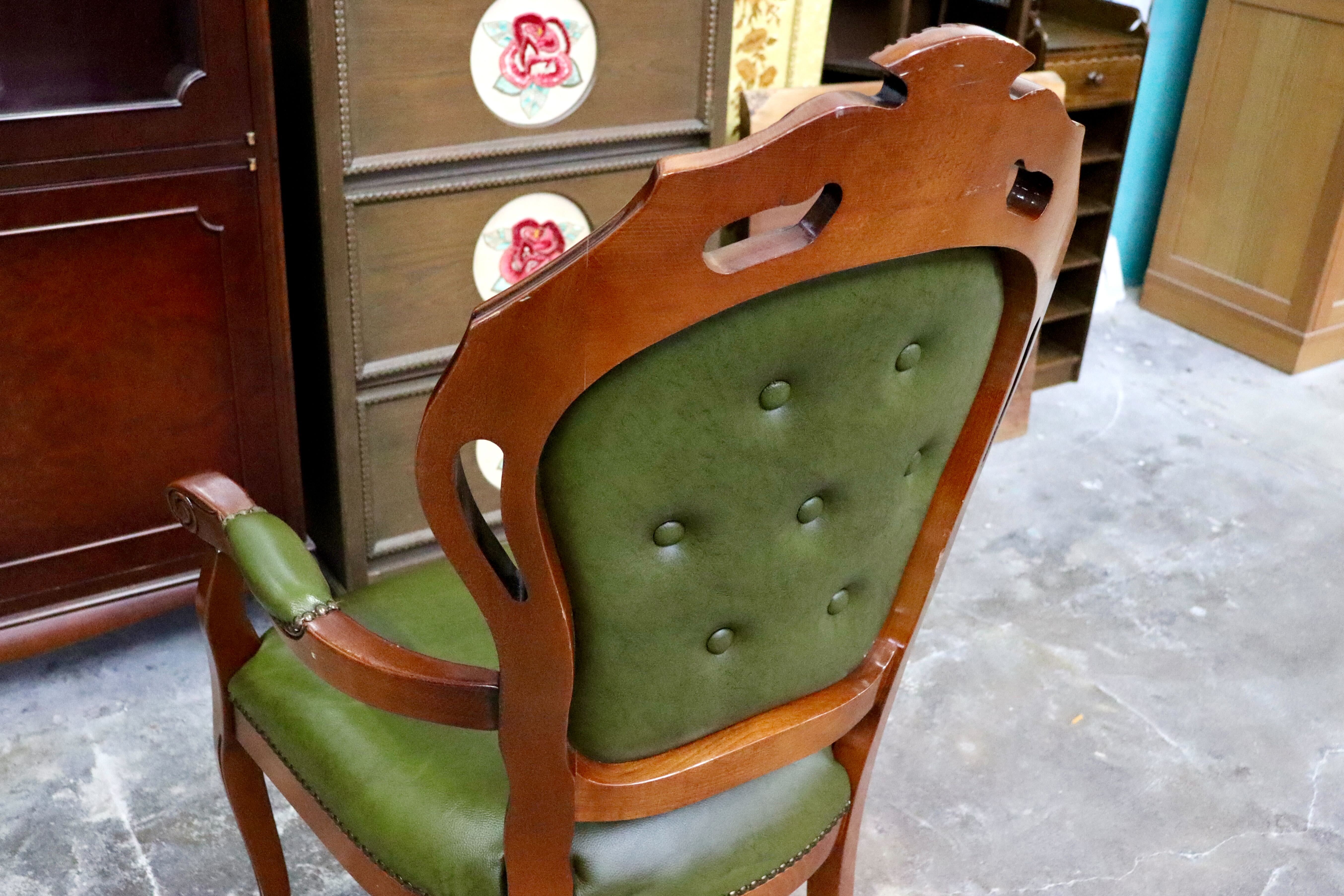 GMIS561Q○イタリア ダイニングチェア 食卓椅子 アームチェア アンティーク 猫脚 彫刻 クラシック エレガント ヨーロピアン ロココ