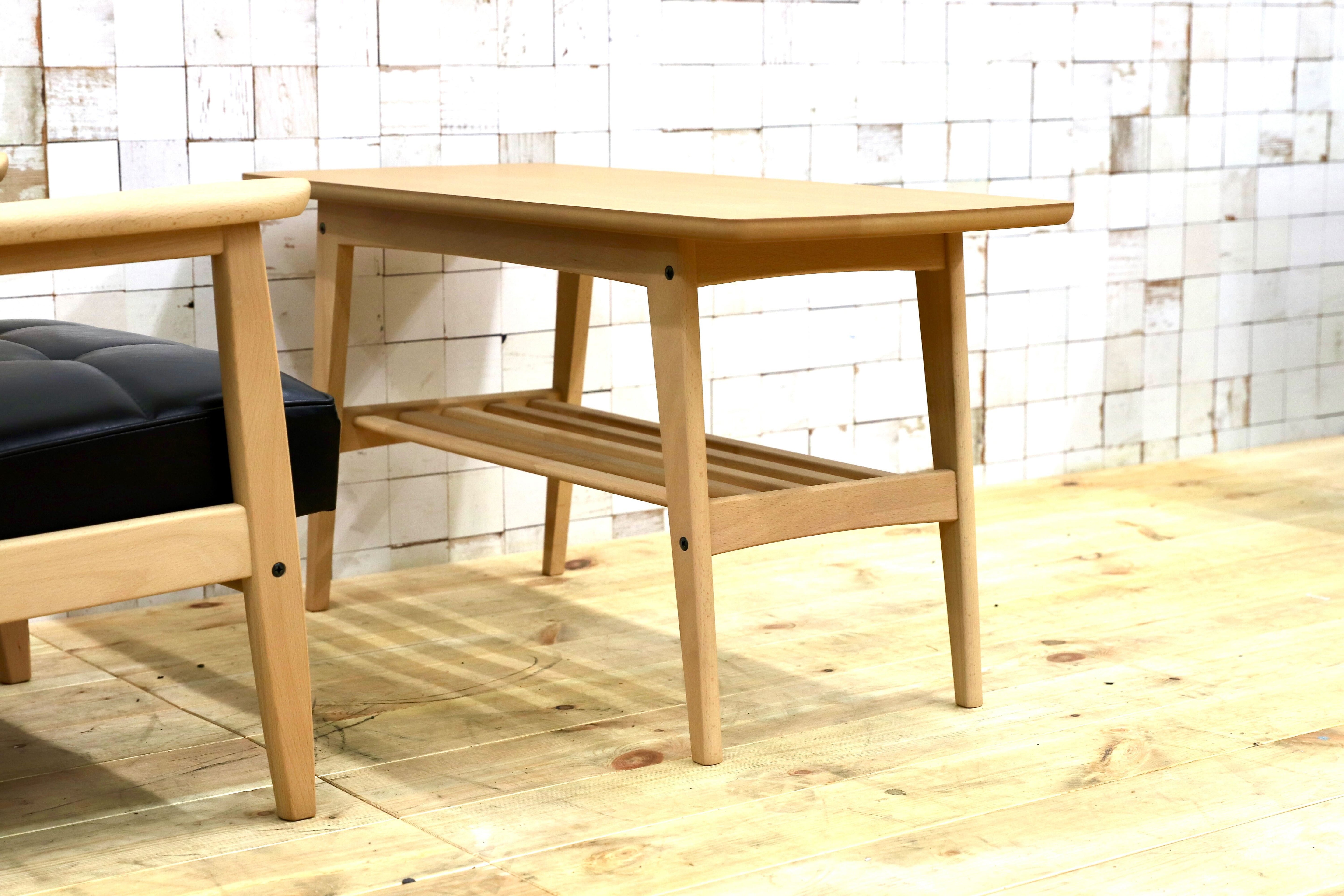 GMHK542○カリモク60 センターテーブル リビングテーブル 応接机 ビーチ材 ナチュラル T36300 展示品