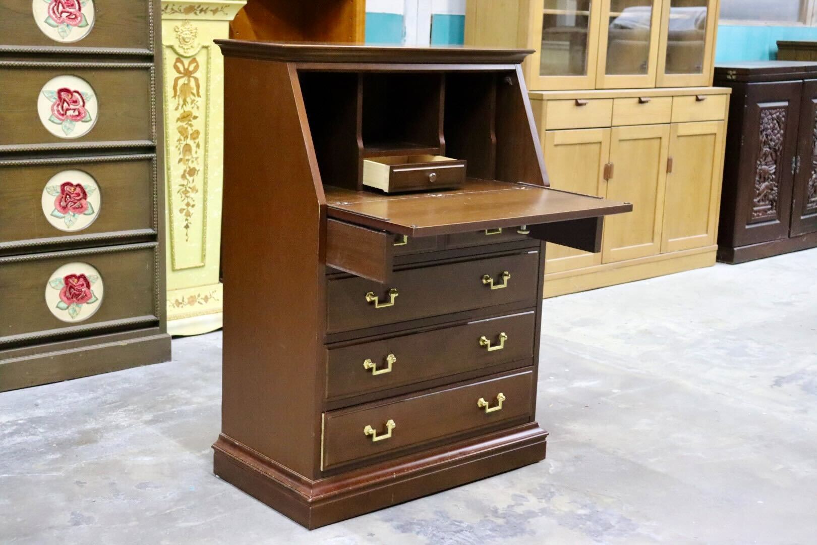 GMIK700○maruni / マルニ 地中海 ライティングビューロー デスク 書斎机 勉強机 収納 机 ヨーロピアン クラシック 定価約24万