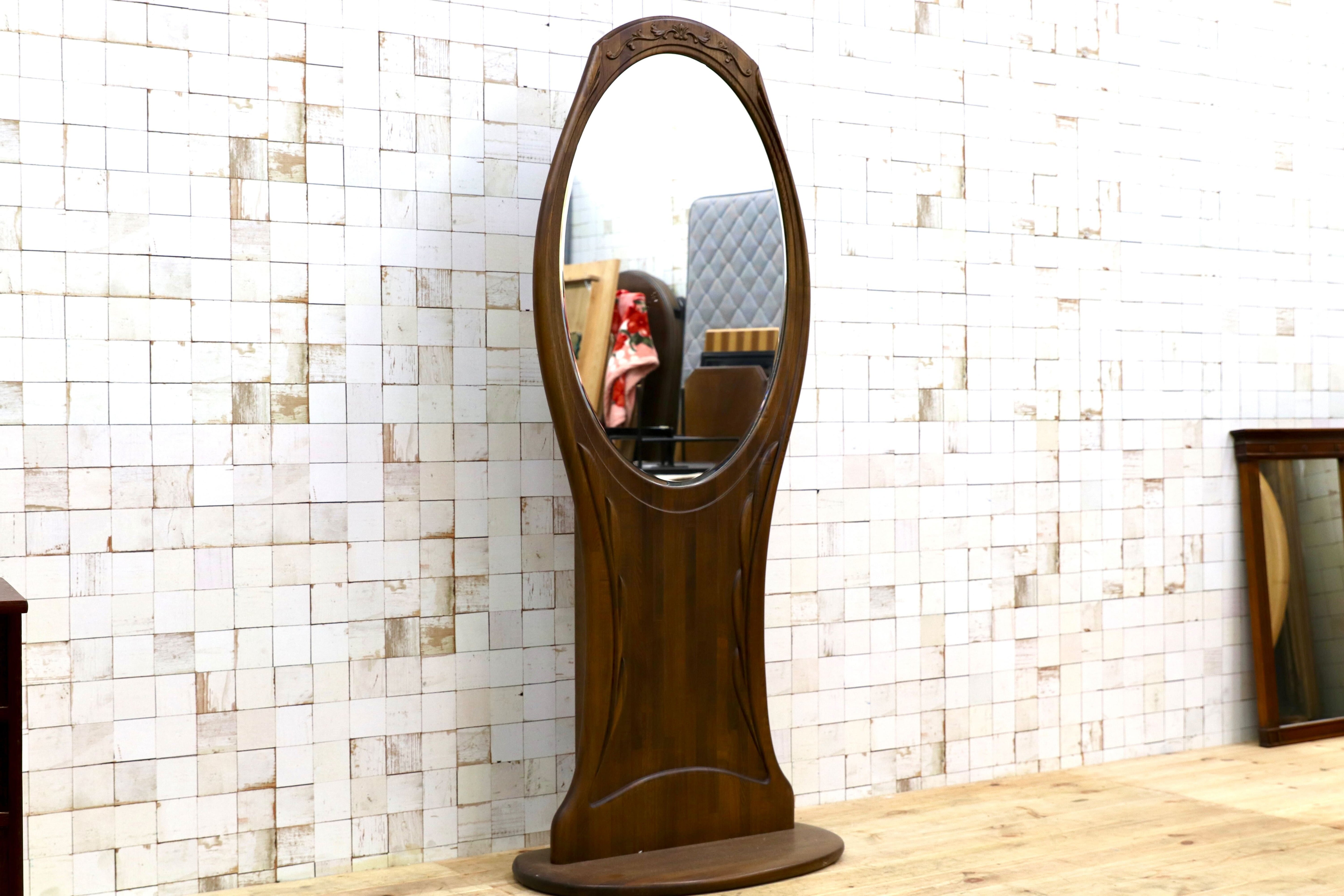 GMHS249○姿見 鏡 スタンドミラー 木製 クラシック エレガント カントリー 全身鏡 検) 松永工房 カンティーニュ