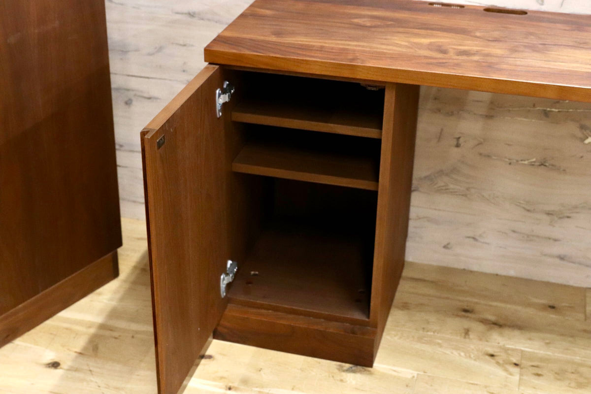 GMJS303○Shirakawa / シラカワ デスク サイドキャビネット 2点セット ブラックウォールナット材 飛騨家具 約45万 検)マスターウォール