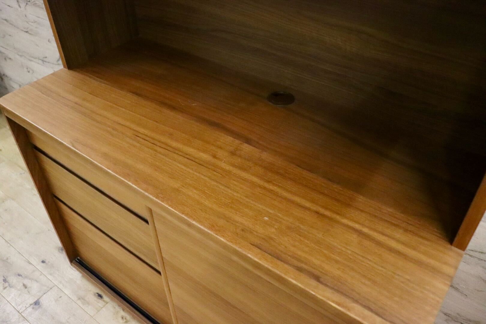 GMIK758○karimoku / カリモク ET4435 キッチンボード 食器棚 レンジボード キャビネット 北欧スタイル ウォールナット 定価約38万