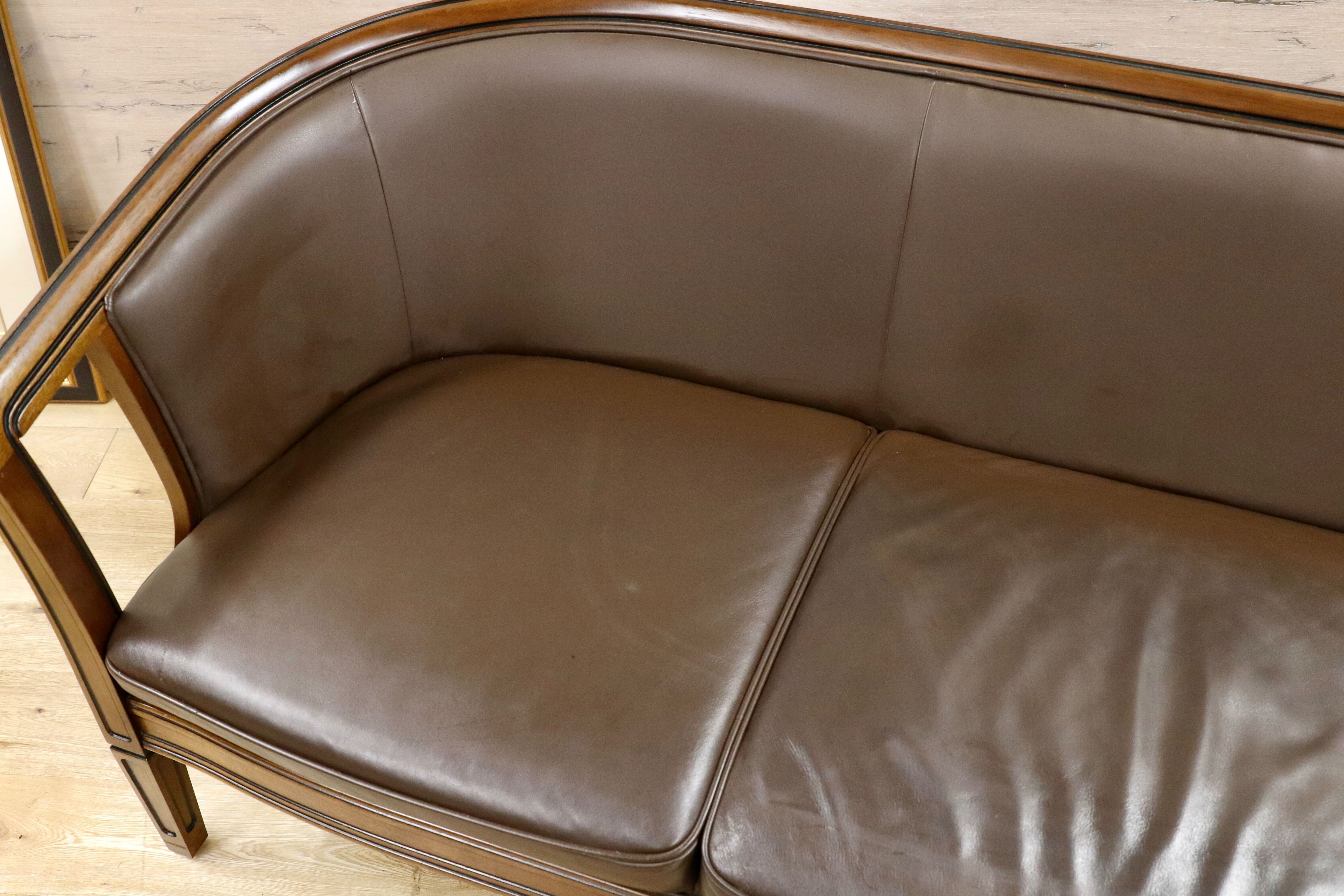 GMGN443○maruni / マルニ ROYAL ロイヤル 地中海 シャルル 3人掛けソファ トリプルソファ 3シーター 本革 ブラウン 定価約85万