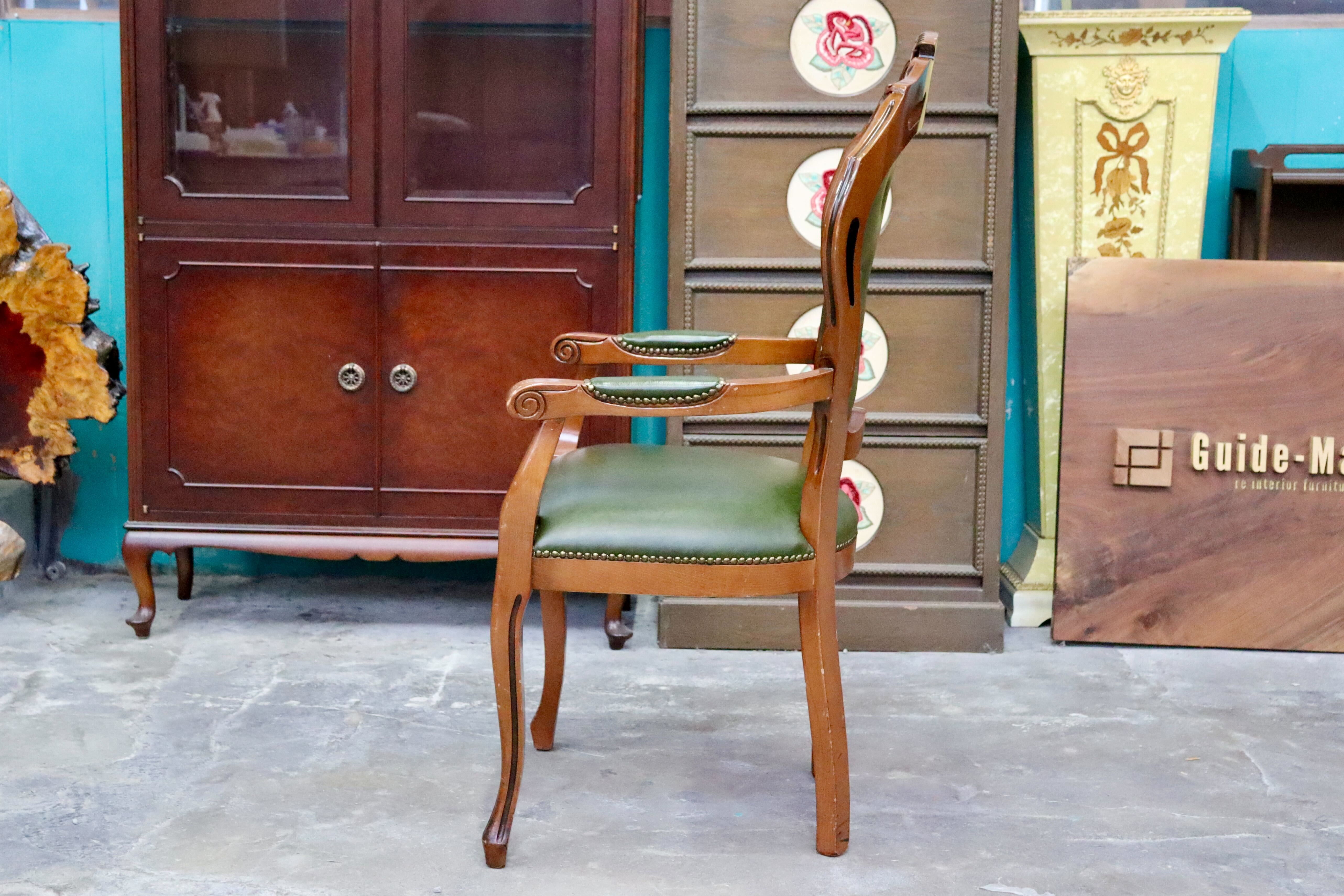 GMIS561U○イタリア ダイニングチェア 食卓椅子 アームチェア アンティーク 猫脚 彫刻 クラシック エレガント ヨーロピアン ロココ