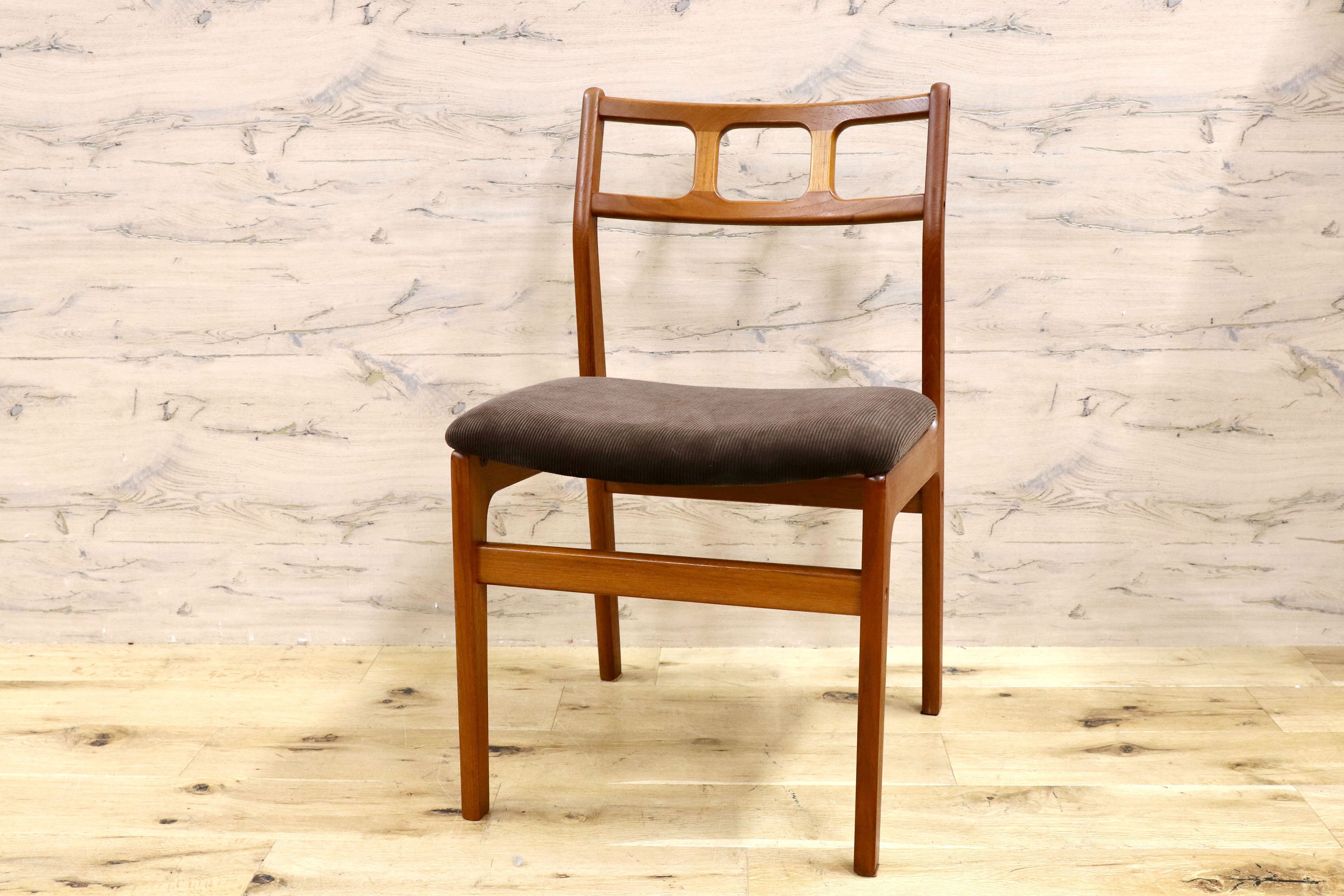 GMHH74○D-Scan ダイニングチェア 椅子 チーク無垢材 北欧 デンマーク 稀少 ヴィンテージ 張替えリペア済 検)JLモラー