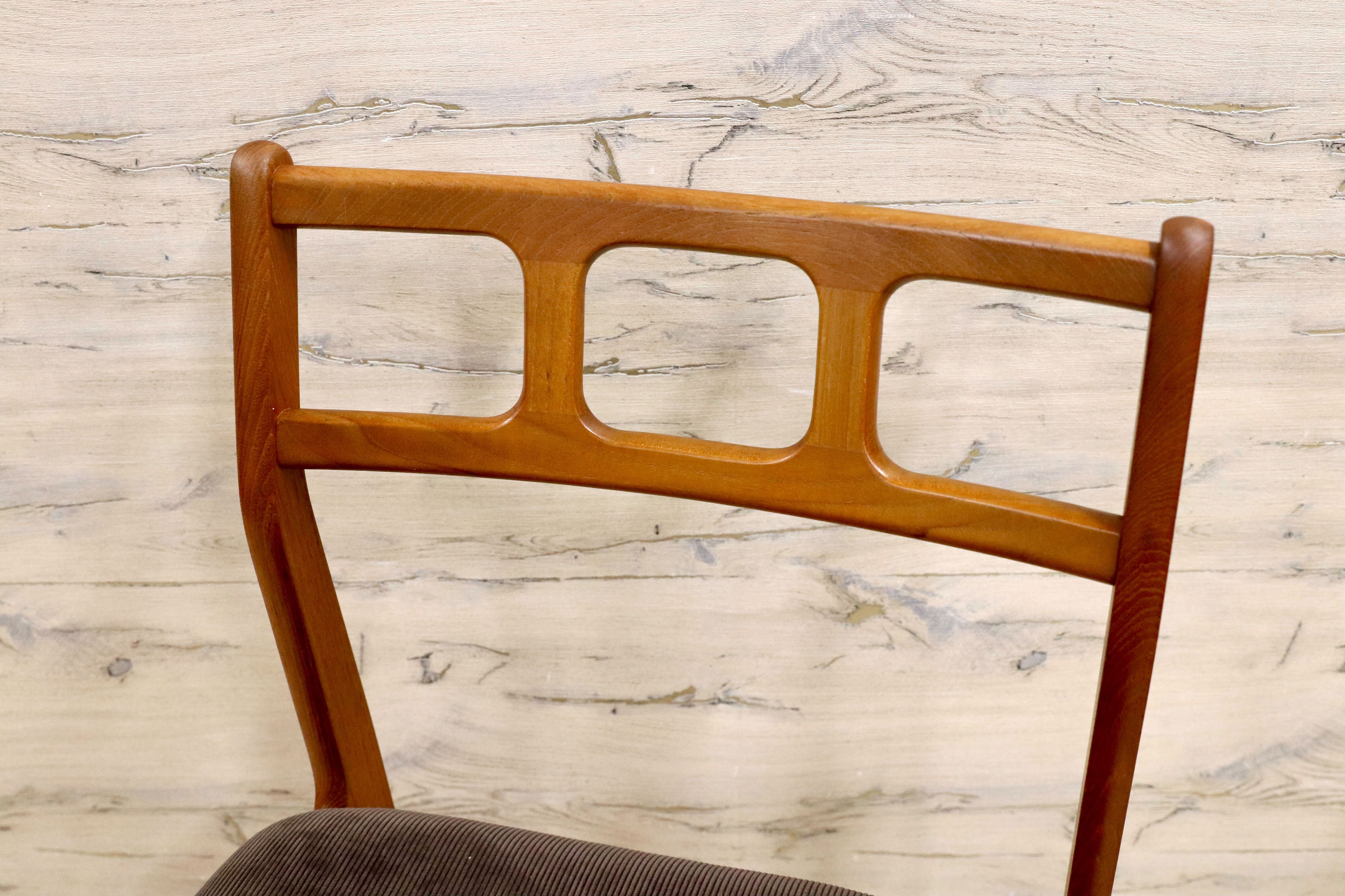 GMHH74○D-Scan ダイニングチェア 椅子 チーク無垢材 北欧 デンマーク 稀少 ヴィンテージ 張替えリペア済 検)JLモラー