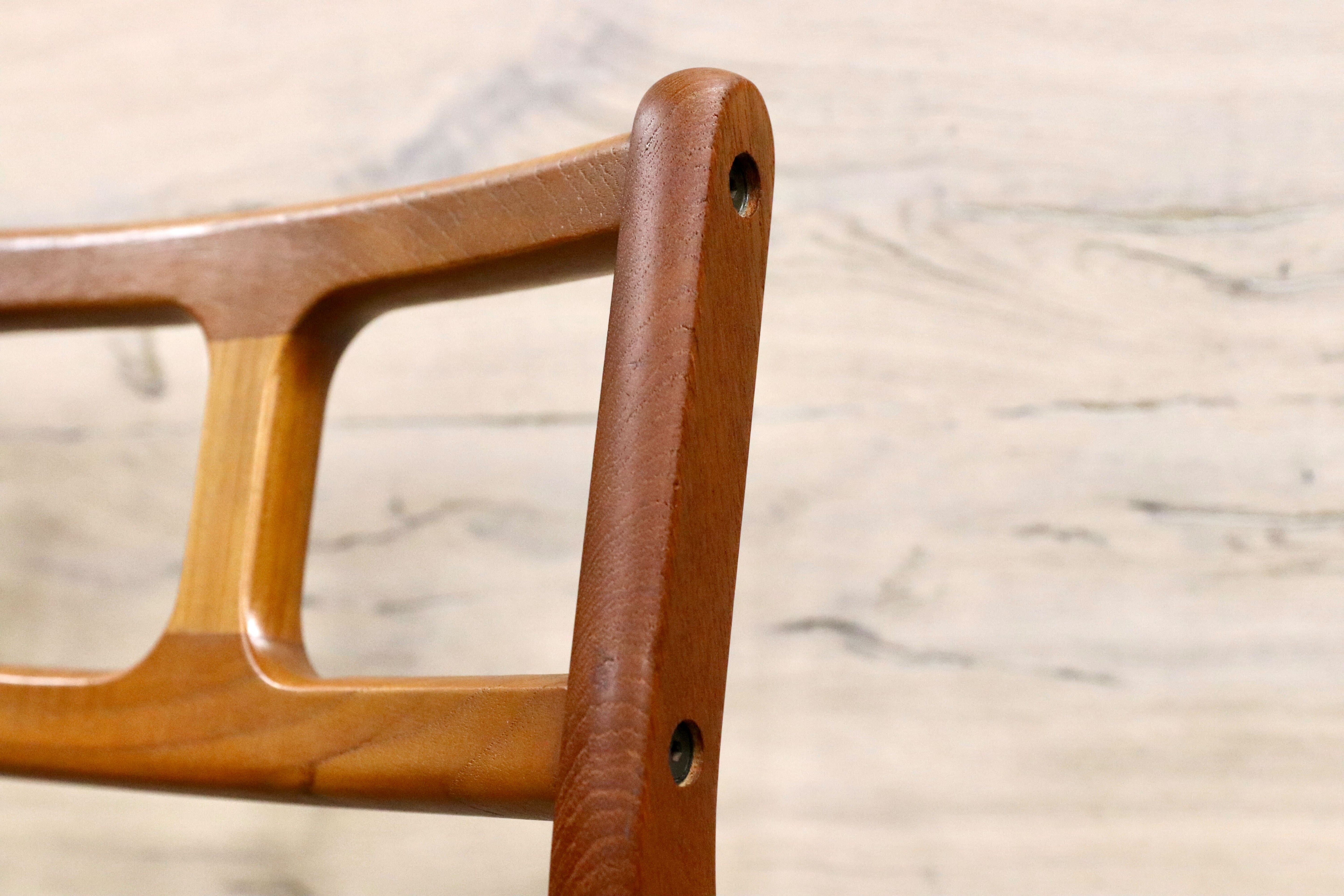 GMHH74○D-Scan ダイニングチェア 椅子 チーク無垢材 北欧 デンマーク 稀少 ヴィンテージ 張替えリペア済 検)JLモラー