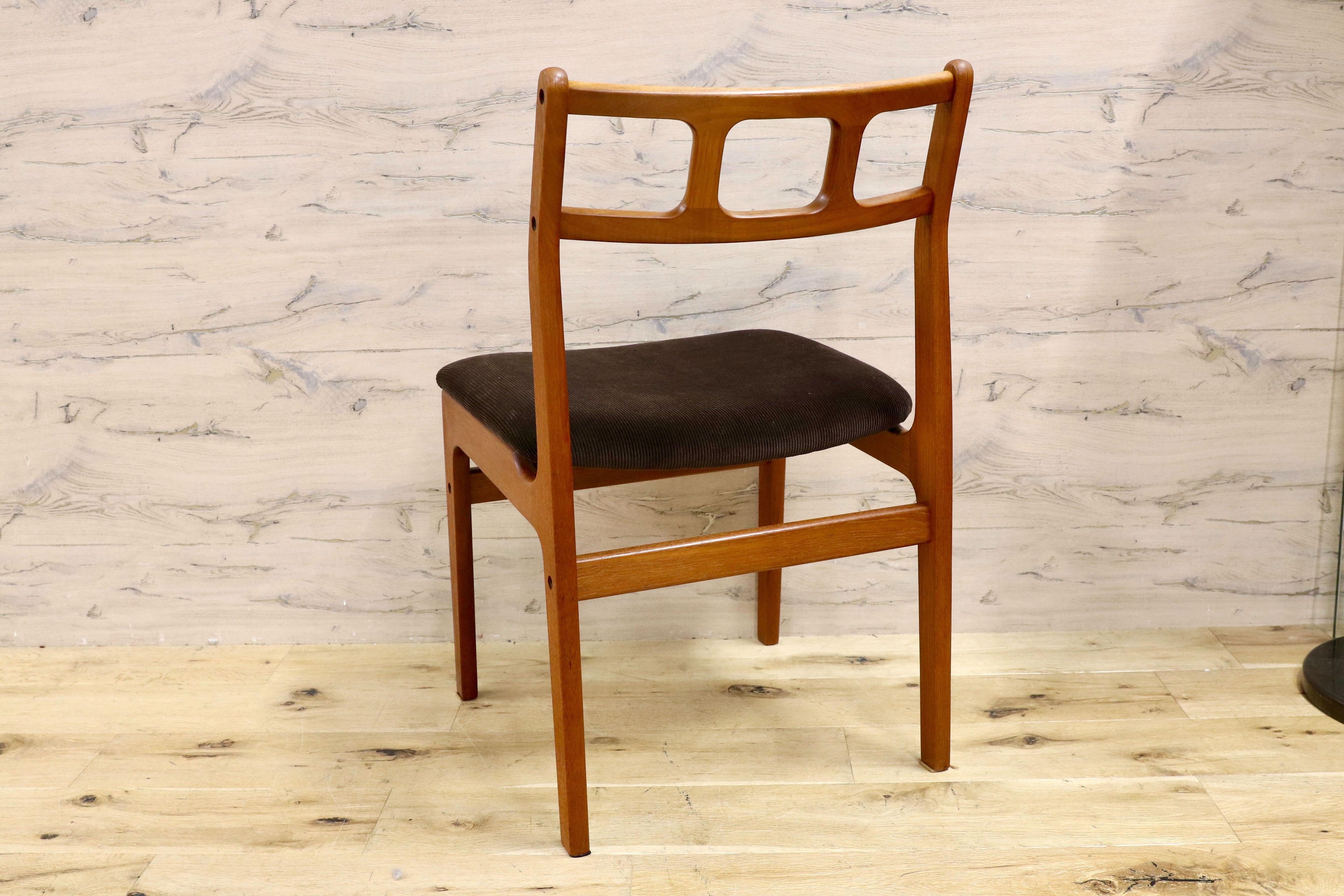 GMHH74○D-Scan ダイニングチェア 椅子 チーク無垢材 北欧 デンマーク 稀少 ヴィンテージ 張替えリペア済 検)JLモラー