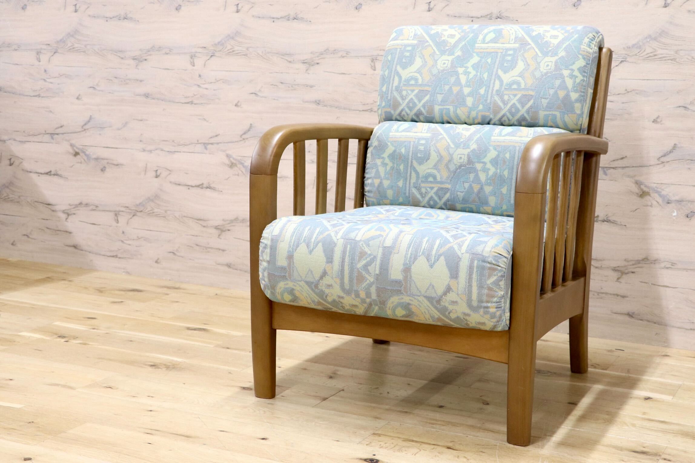 GMIH444B○maruni / マルニ 地中海 ラウンジチェア パーソナルチェア アームチェア 1人掛けソファ ファブリック ヴィンテージ レトロ