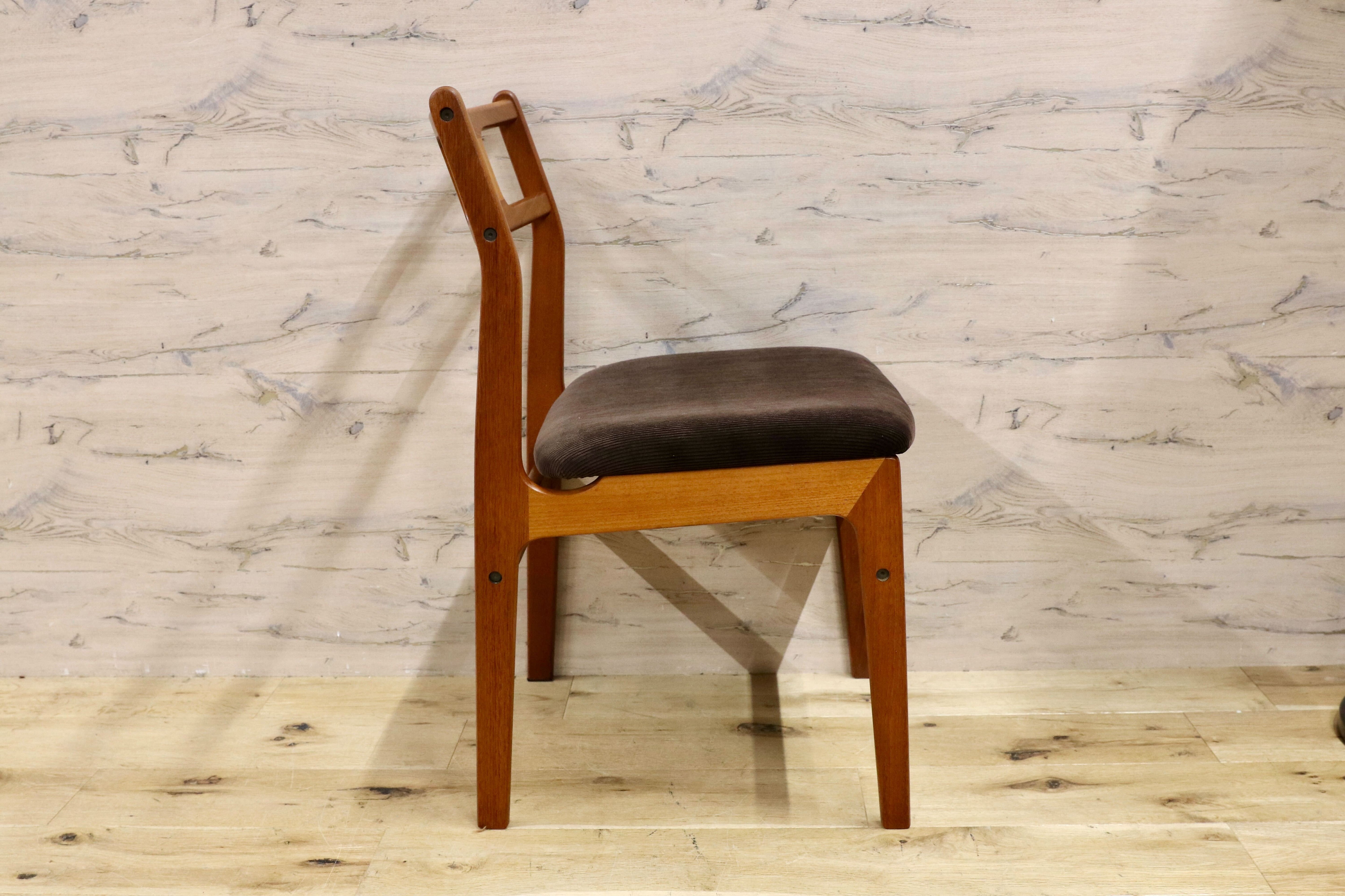 GMHH74○D-Scan ダイニングチェア 椅子 チーク無垢材 北欧 デンマーク 稀少 ヴィンテージ 張替えリペア済 検)JLモラー