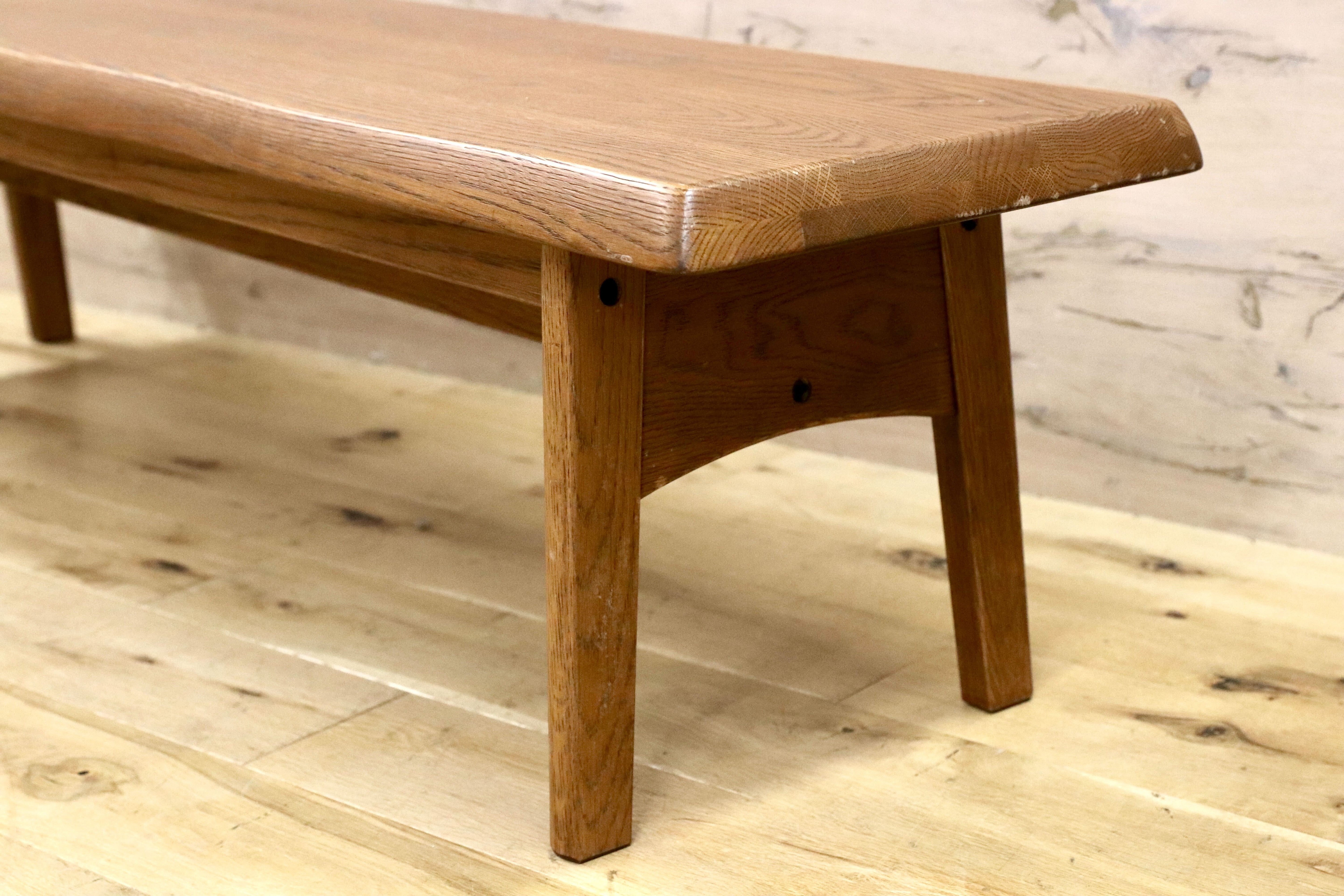 GMHH78○オーク無垢材 ダイニングチェア 椅子 長椅子 ベンチ 和モダン レトロ カントリー カフェ ノスタルジック