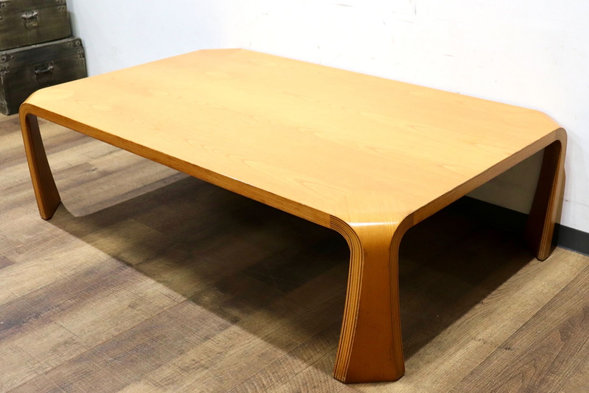 GMHH334D○天童木工 / Tendo 座卓 センターテーブル ローテーブル リビングテーブル プライウッド 軽量 乾三郎 欅 和家具 ナチュラル