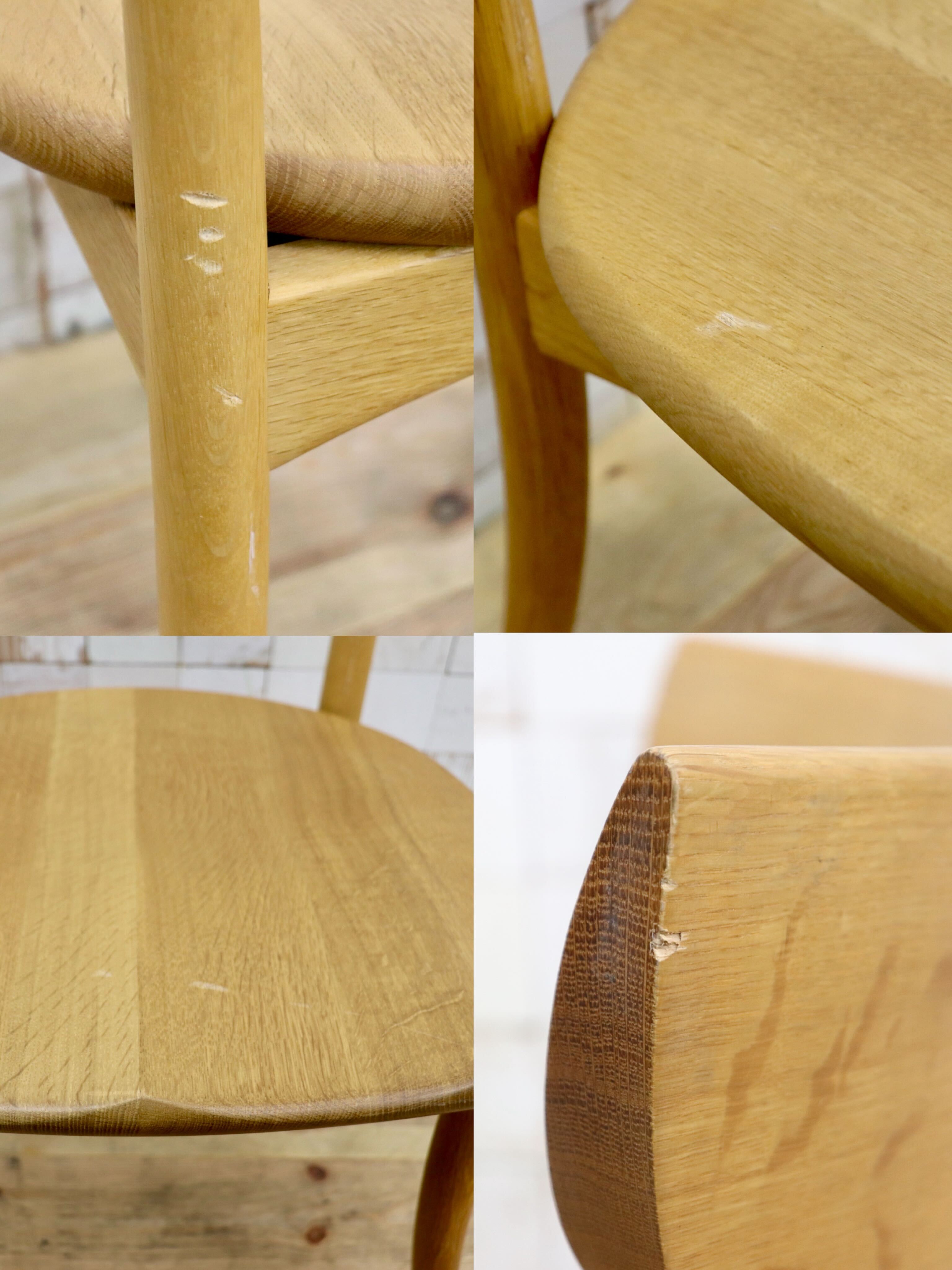 GMIS538B〇飛騨産業/ HIDA キツツキ CRESCENTクレセント ダイニングチェア 椅子オーク無垢材 定価約8.7万