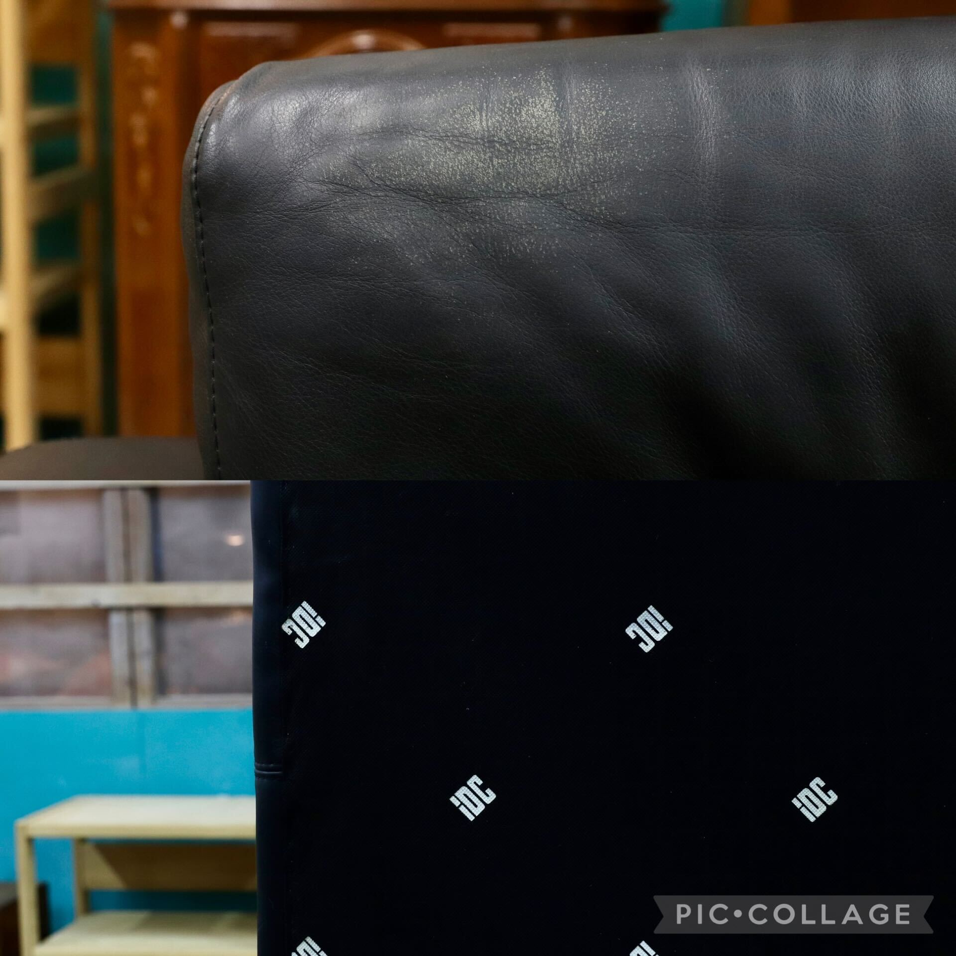 GMIH40C○IDC大塚家具 シングルソファ 2人掛けソファ ラブソファ 長椅子 黒 本革 モダン