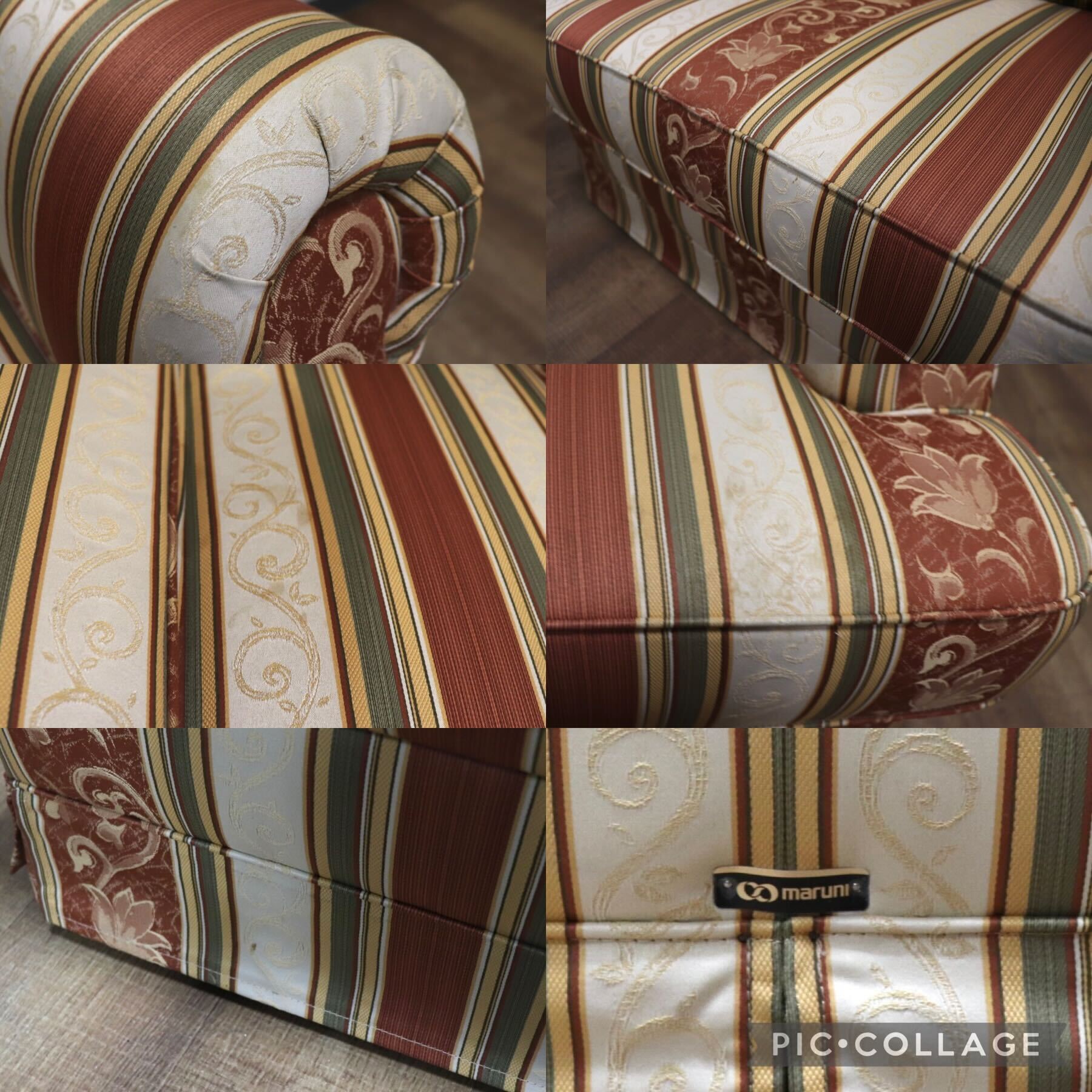 GMHK193○maruni / マルニ 地中海 モナコハイ 2人掛けソファ ラブソファ 2シーター ファブリック エレガント ヨーロピアン 定価約26万