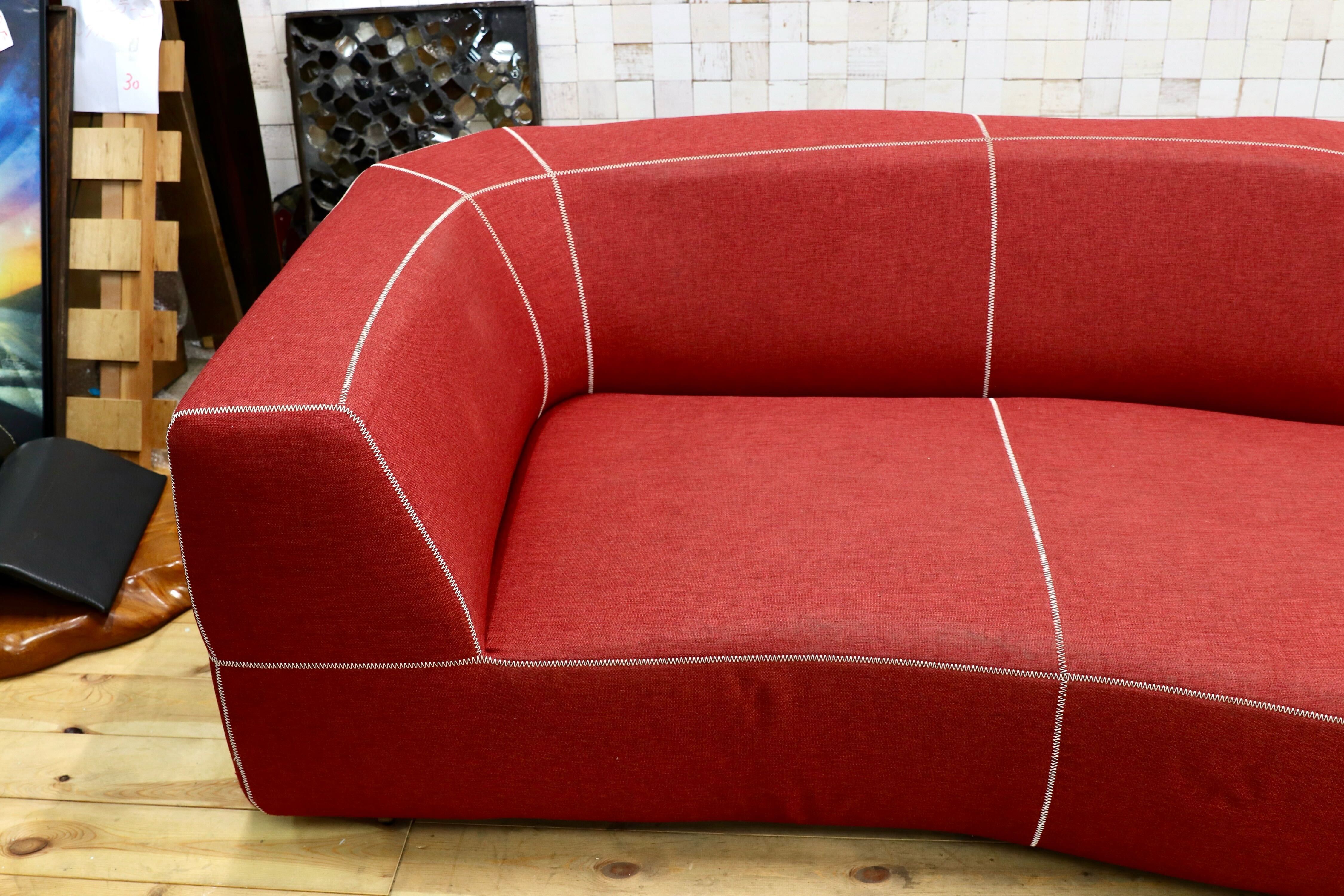 GMIO230○B&B ITALIA Bend-Sofa ベンドソファ カウチソファ レッド 約140万 イタリアモダン パトリシア・ウルキオラ コーナーソファ 最高級