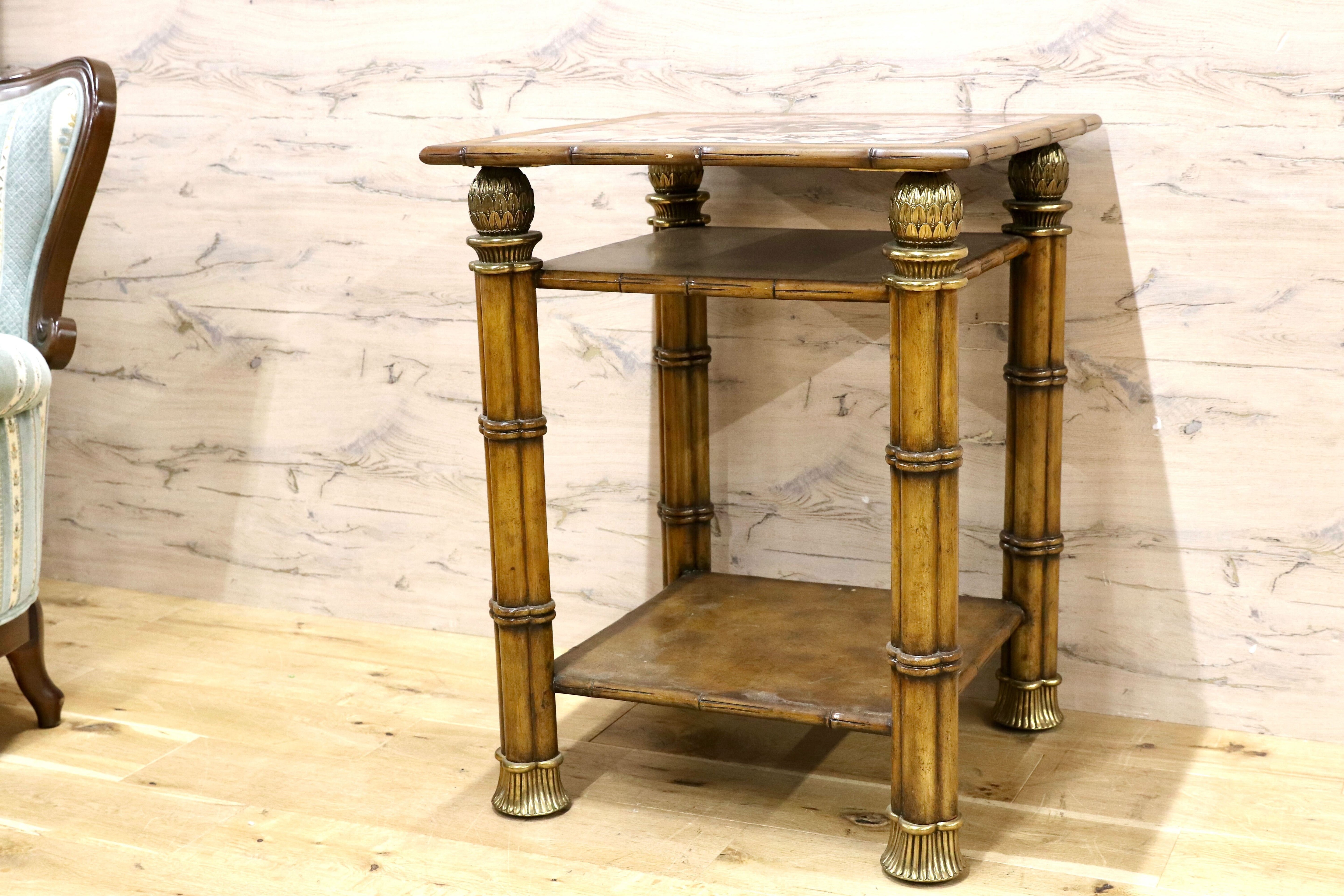 GMHH328○輸入家具 アンティーク コンソール テーブル 花台 飾り台 クラシック 店舗什器 螺鈿細工