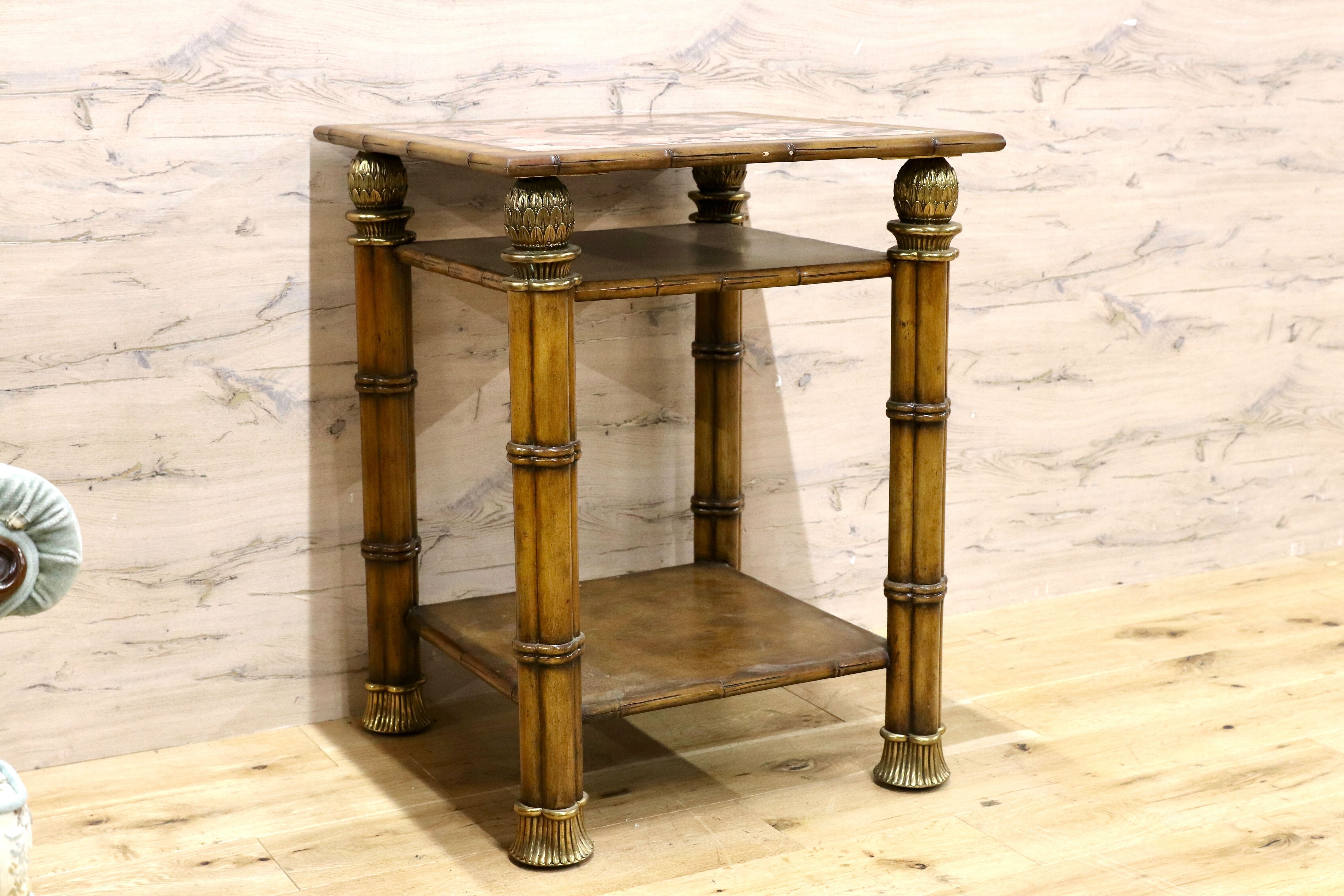 GMHH328○輸入家具 アンティーク コンソール テーブル 花台 飾り台 クラシック 店舗什器 螺鈿細工