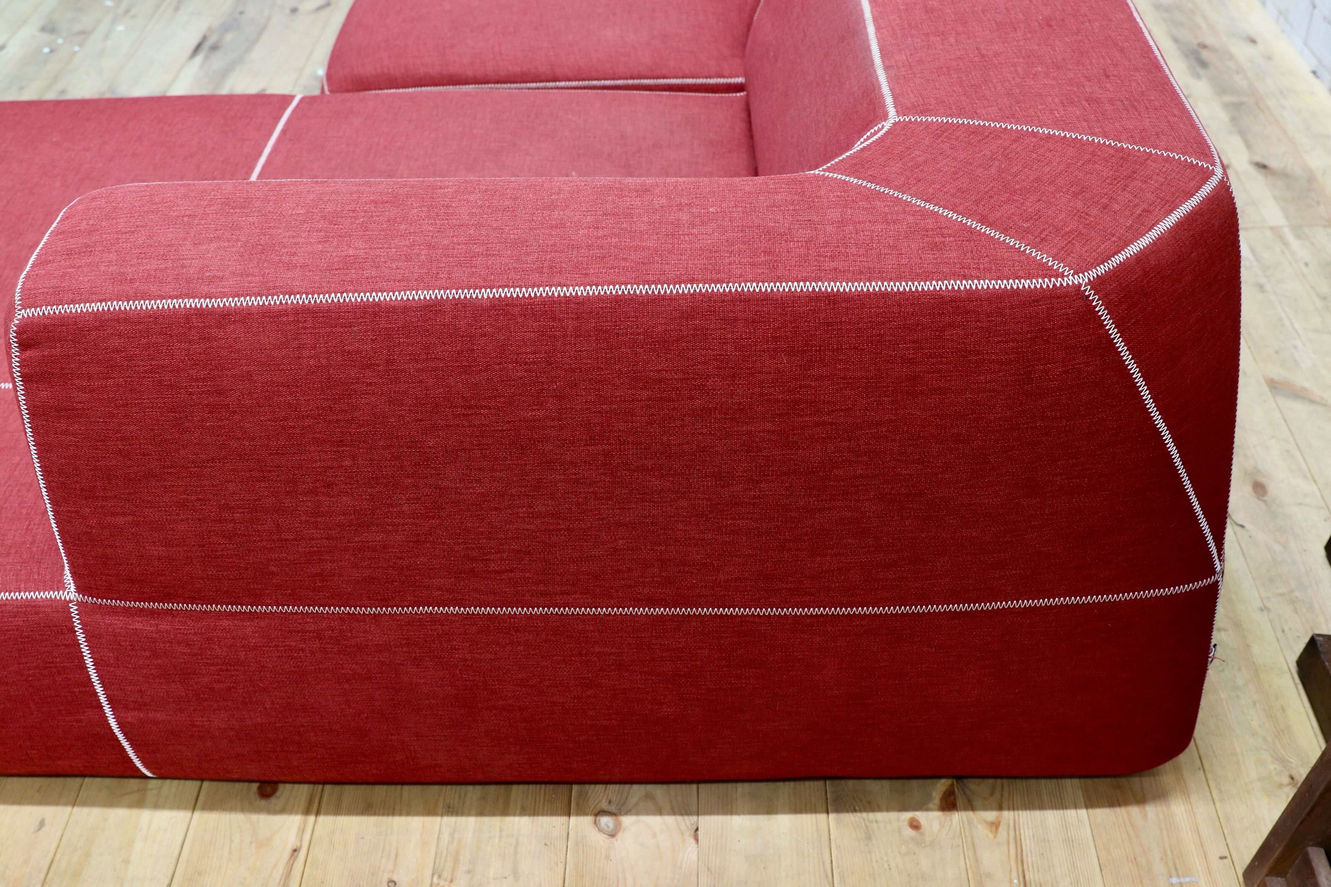 GMIO230○B&B ITALIA Bend-Sofa ベンドソファ カウチソファ レッド 約140万 イタリアモダン パトリシア・ウルキオラ コーナーソファ 最高級