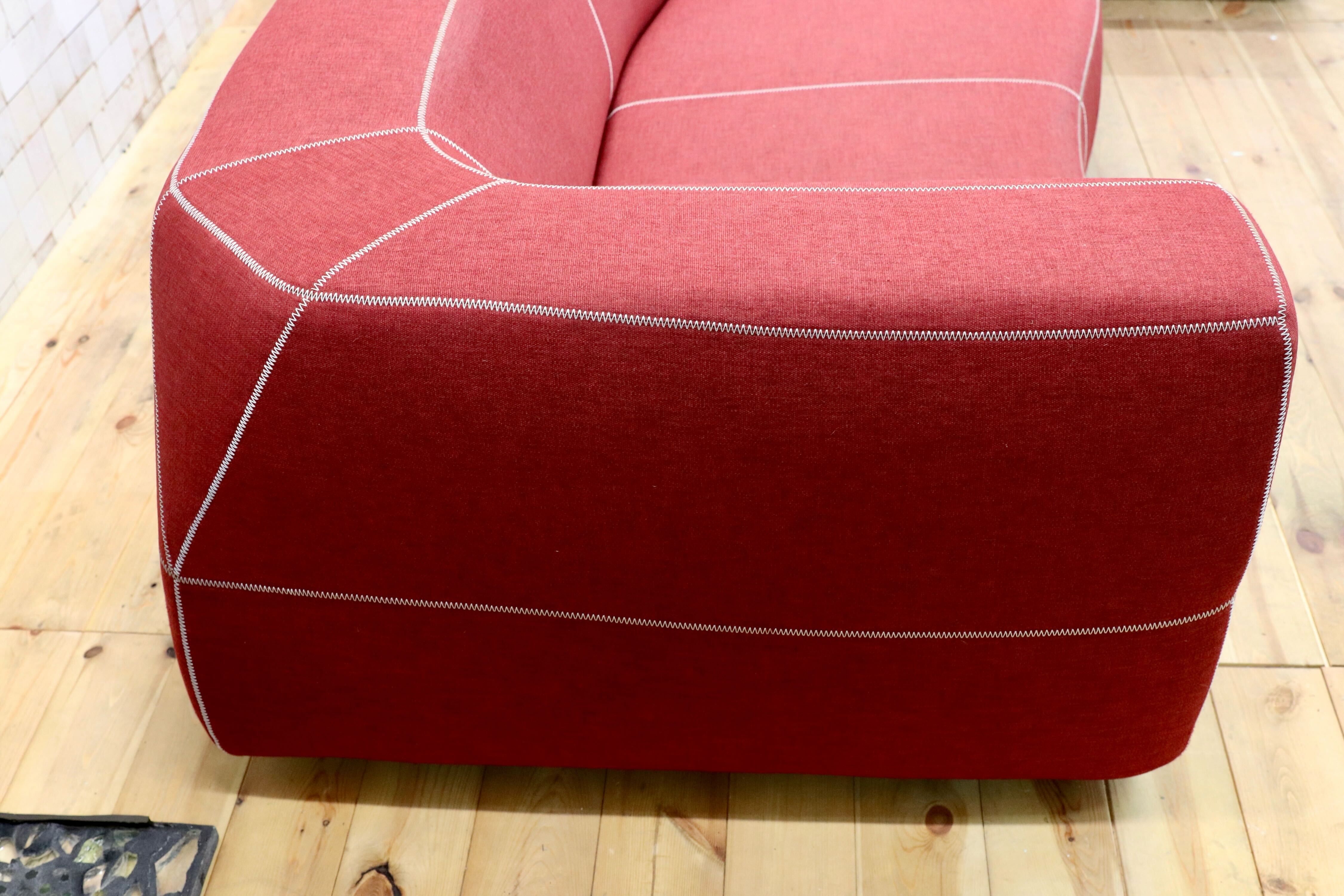 GMIO230○B&B ITALIA Bend-Sofa ベンドソファ カウチソファ レッド 約140万 イタリアモダン パトリシア・ウルキオラ コーナーソファ 最高級