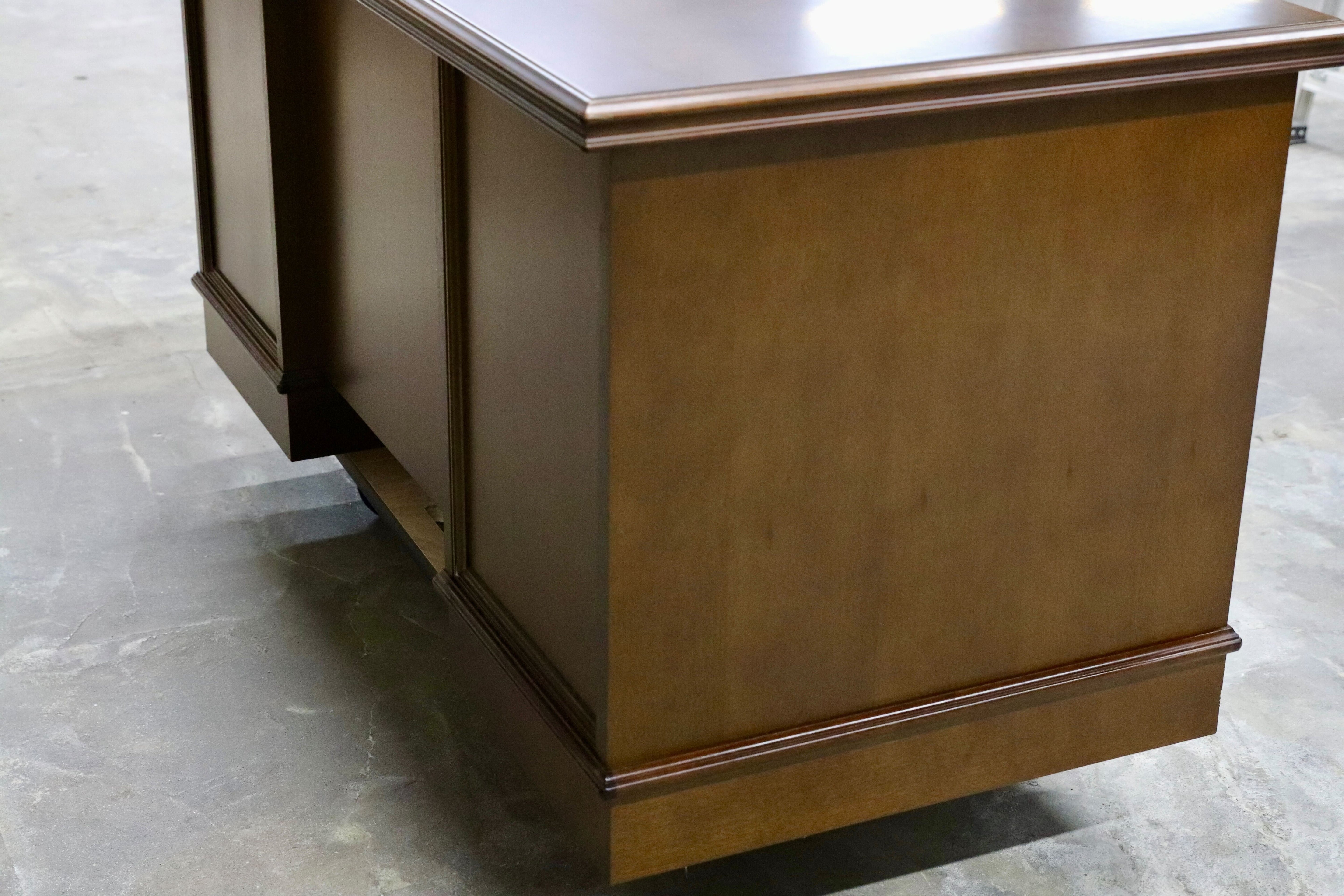 GMIK636○karimoku / カリモク コロニアル 学習机 書斎机 両袖机 カントリー レトロ クラシック 国産家具 アンティーク調 作業台