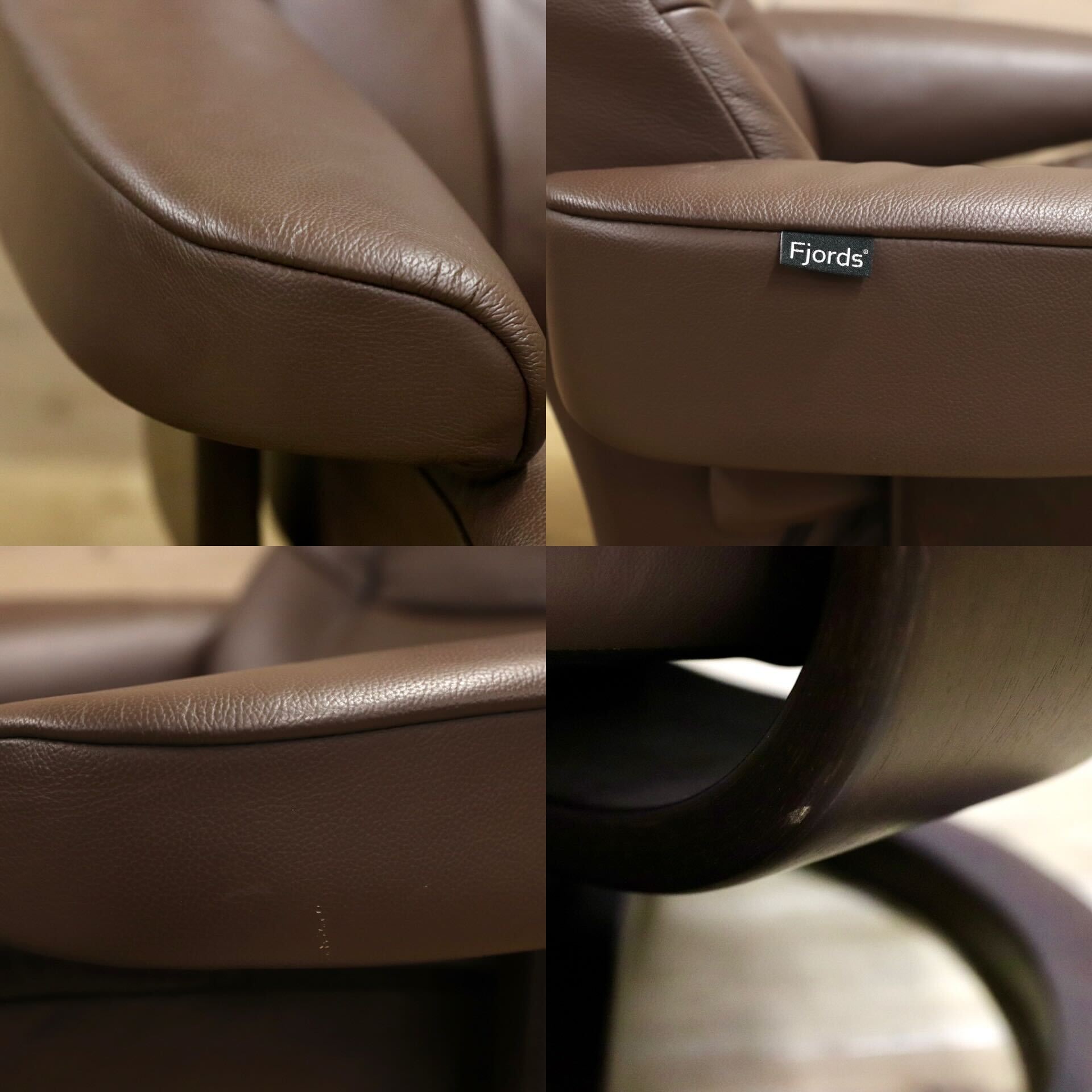 GMHN207○Fjords /フィヨルド SIMMONS シモンズ パーソナルチェア リクライニングチェア シングルソファ ブラウン 北欧 ノルウェー 本革