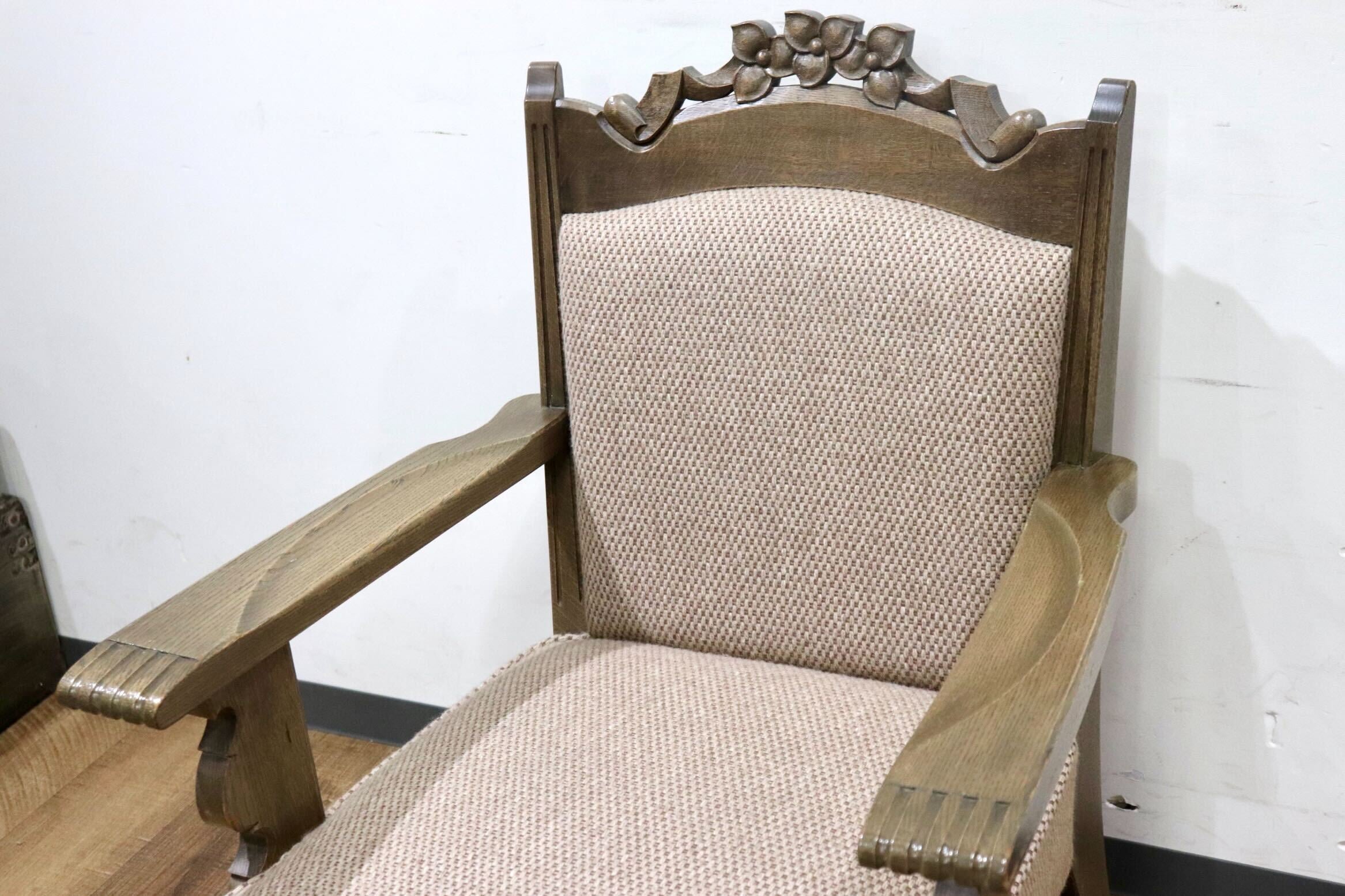 GMHK615A○神戸家具 洋家具 1人掛けソファ シングルソファ アームチェア 楢材 クラシカル 和製ヴィンテージ アンティーク 検)永田良介