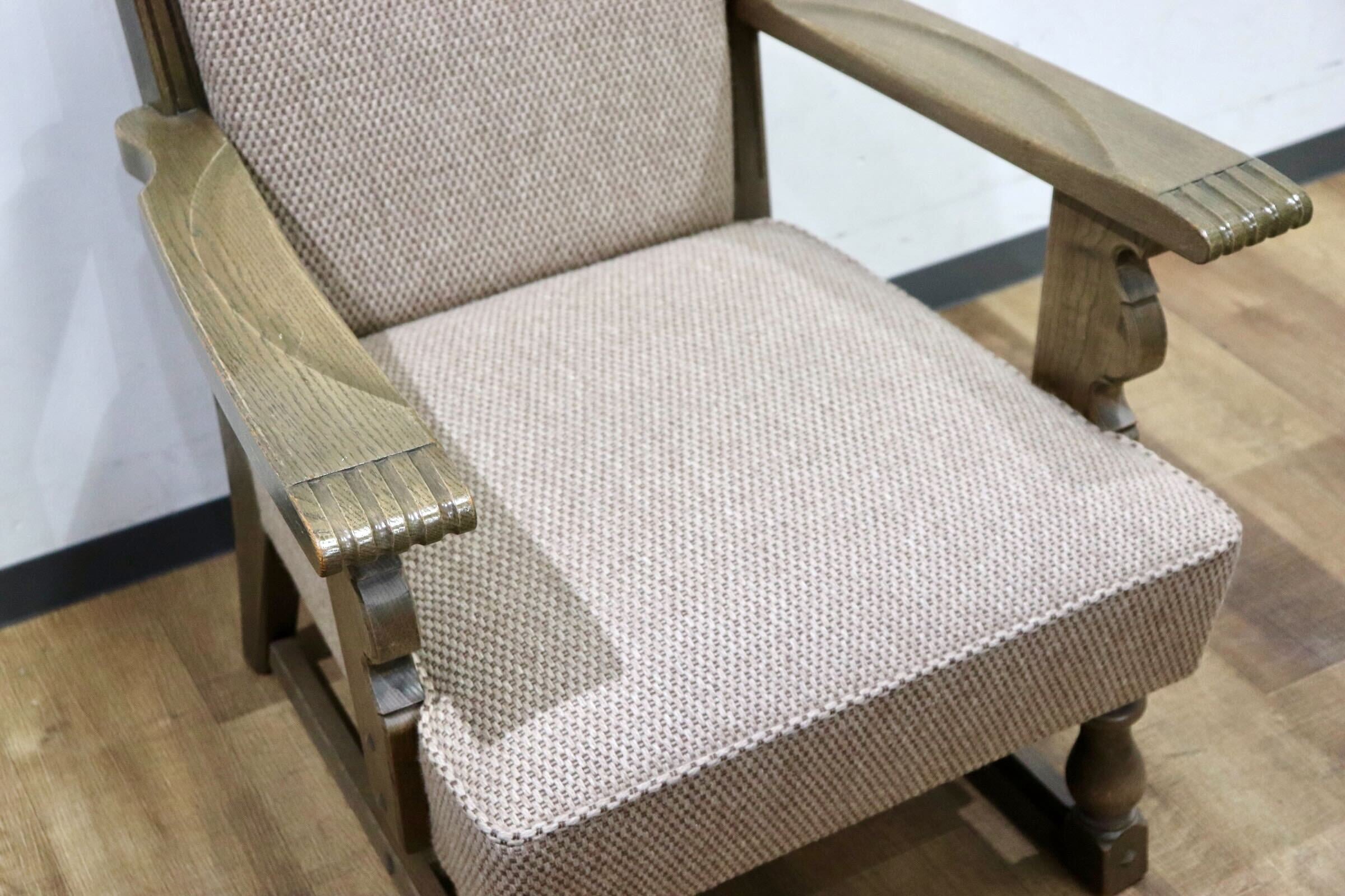 GMHK615A○神戸家具 洋家具 1人掛けソファ シングルソファ アームチェア 楢材 クラシカル 和製ヴィンテージ アンティーク 検)永田良介