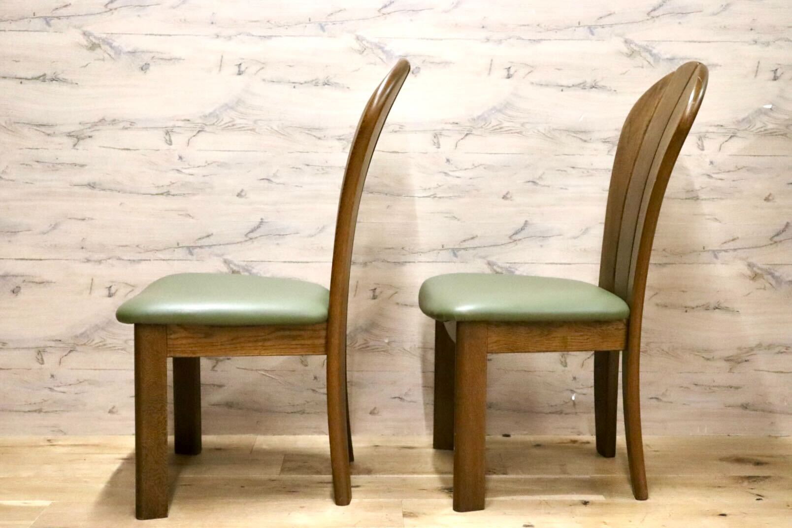 GMHS200A○浜本工芸 / HAMAMOTO ダイニングチェア 食卓椅子 合皮 楢材 無垢 2脚セット モダン