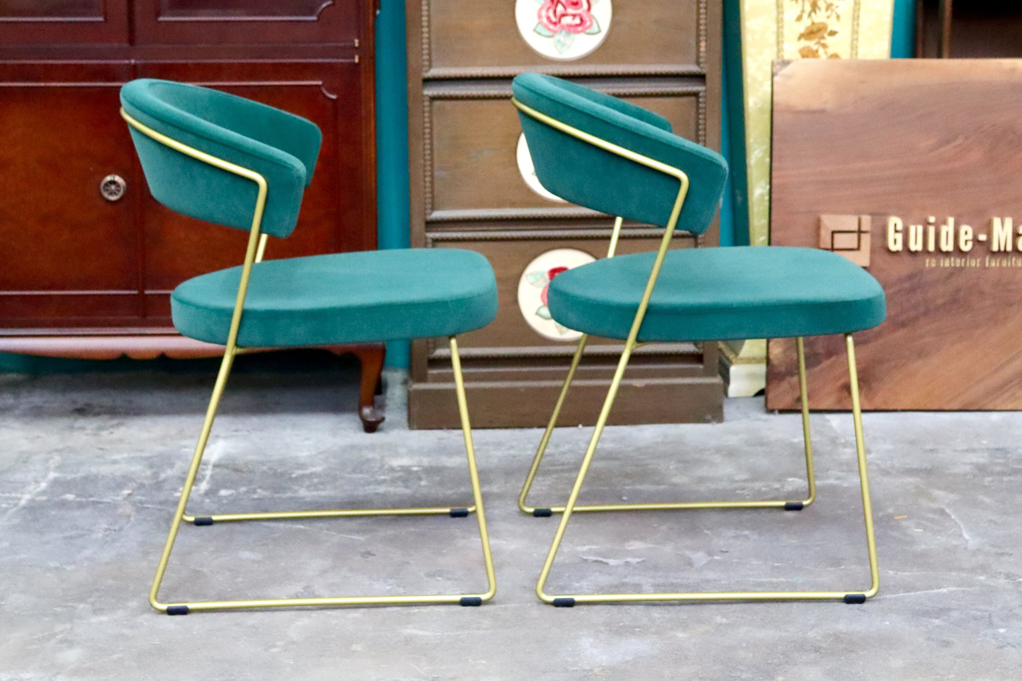 GMIS580A○Calligaris / カリガリス Connubia コヌビア New York ニューヨーク ダイニングチェア 2脚セット ベロア 定価約8.64万 展示品