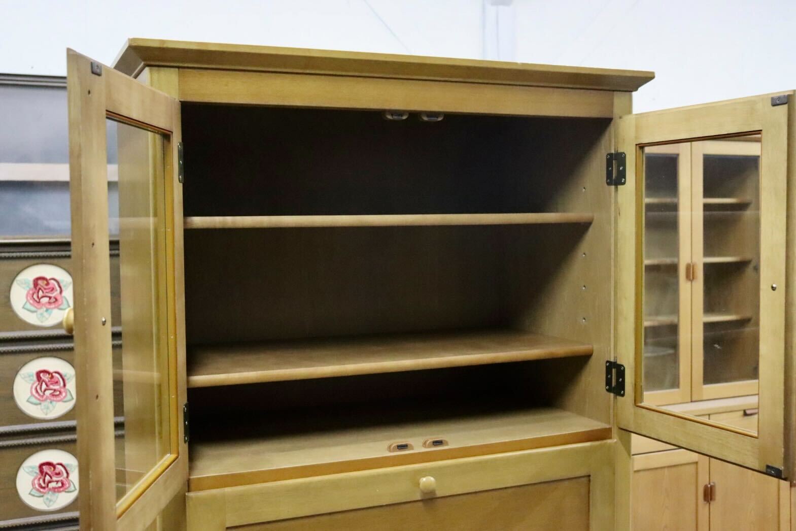 GMIK485○karimoku / カリモク ライティングデスク 本棚 キャビネット 飾り棚 パソコンデスク モダン 国産家具