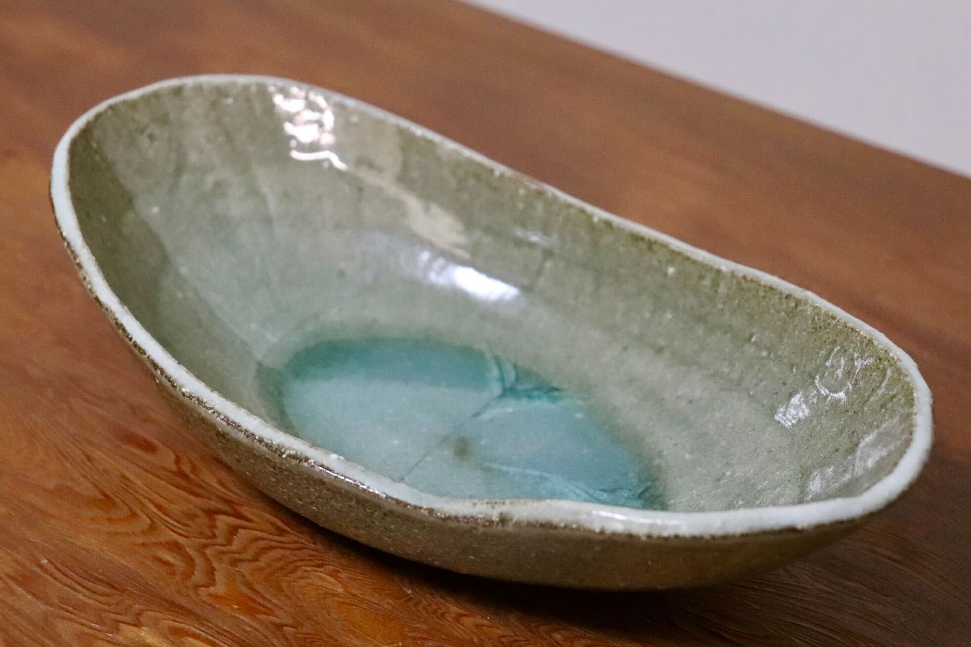 GMIO499B◯丹山窯 丹波焼 皿 楕円 陶器 丹波篠山 伝統工芸 未使用