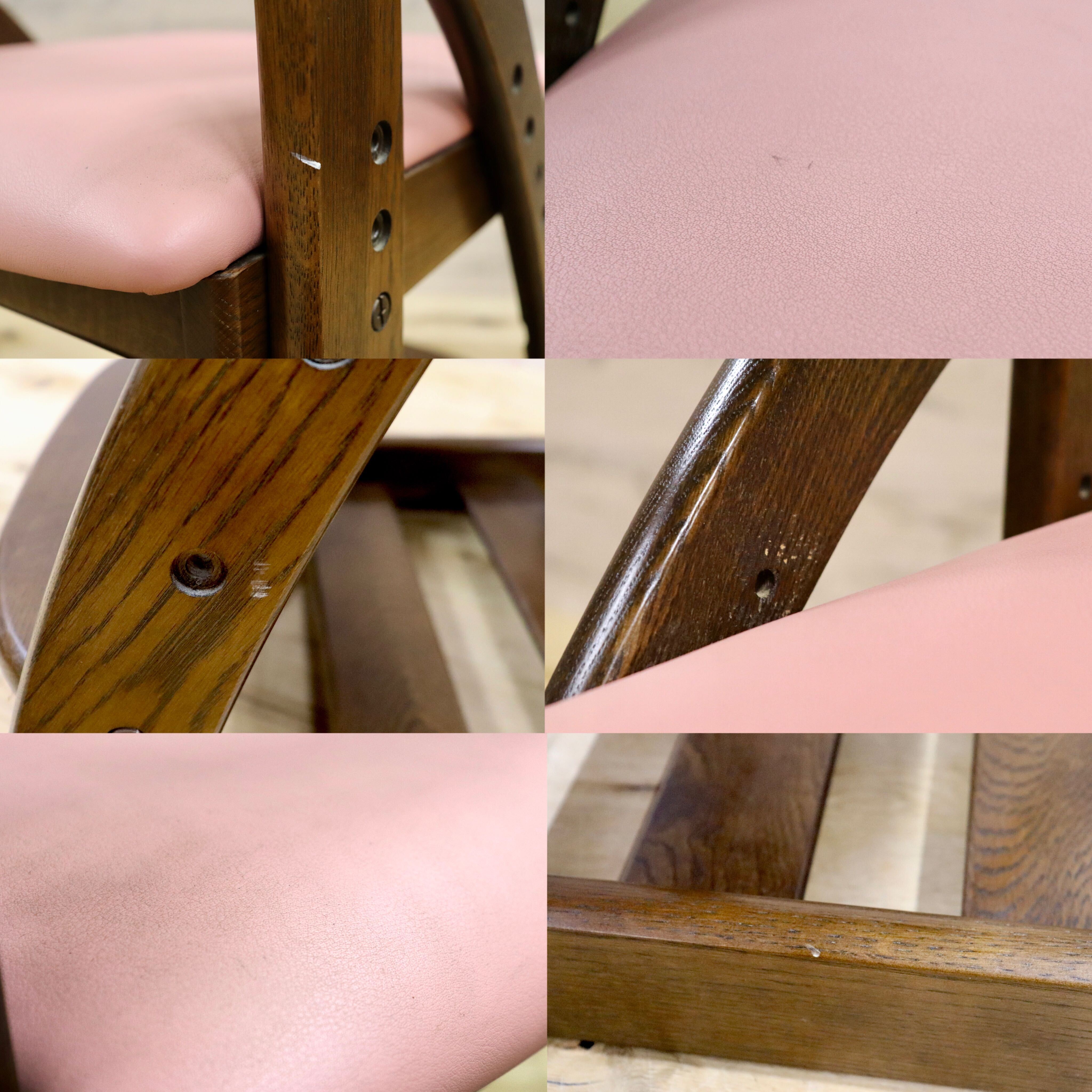 GMHK340B○karimoku / カリモク デスクチェア XT0901IK 学習椅子 キッズチェア キャスター付き 高さ調整 ピンク オーク 合皮