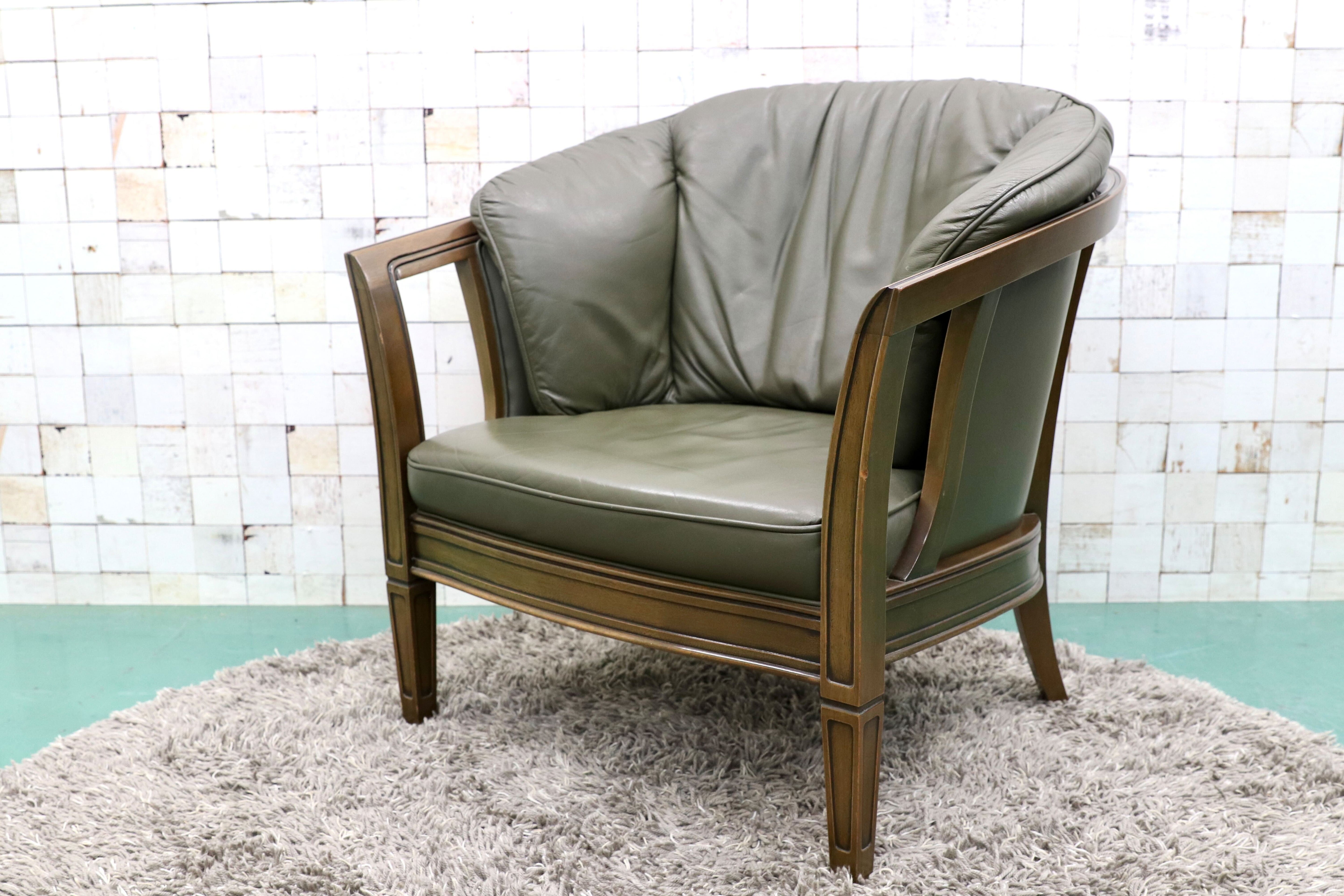 GMGK339A○maruni / マルニ ROYAL ロイヤル シャルル 地中海 1人掛けソファ ラウンジチェア 本革 クラシック 国産家具 定価約43万