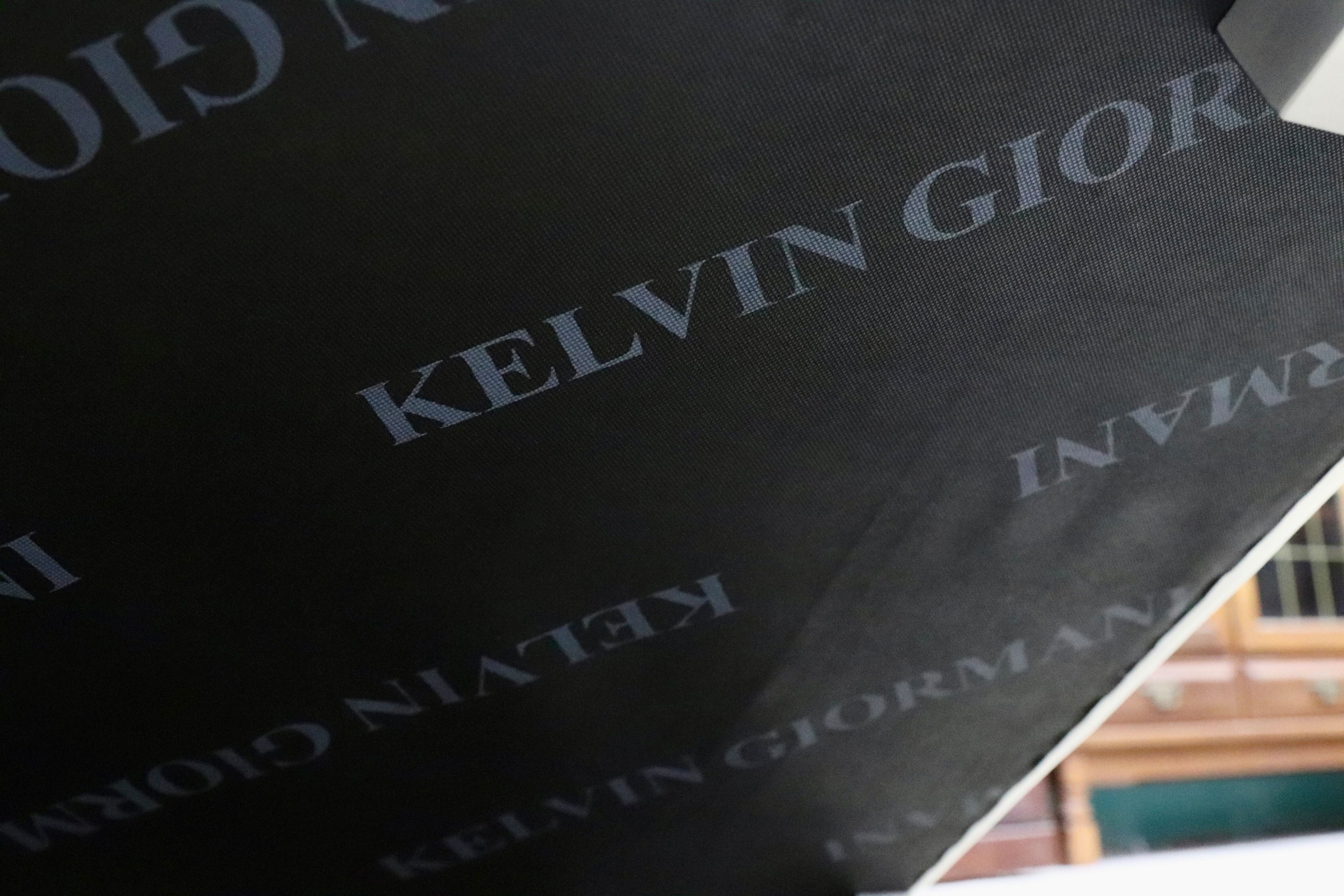 GMIK643○KELVIN GIORMANI / ケルビンジョルマーニ リビングテーブル センターテーブル ガラステーブル 本革 レザー ホワイト 展示品