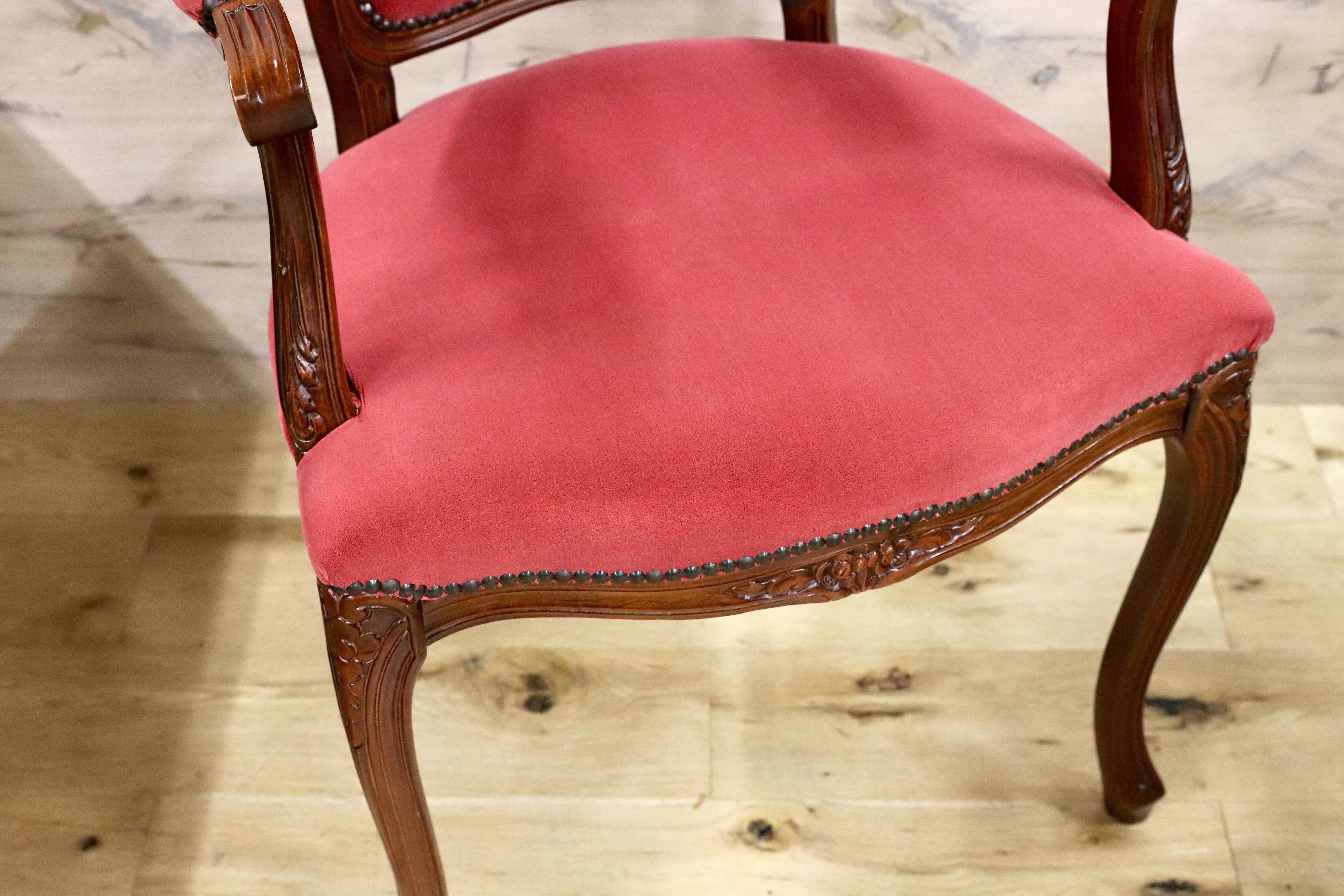 GMHK138○イタリア製 アームチェア ダイニングチェア 椅子 サロンチェア 2脚セット ファブリック クラシック エレガント ロココ調