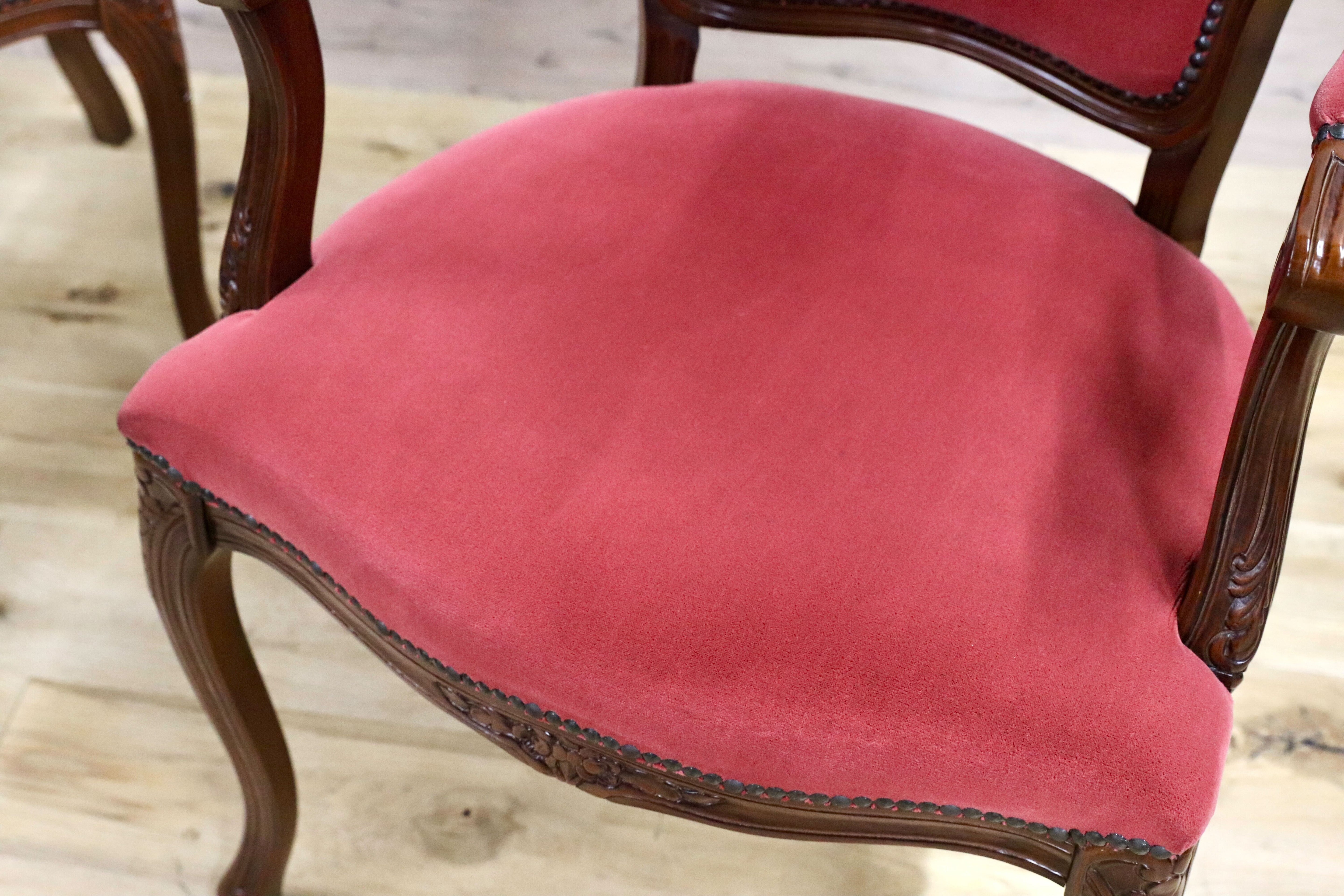 GMHK138○イタリア製 アームチェア ダイニングチェア 椅子 サロンチェア 2脚セット ファブリック クラシック エレガント ロココ調