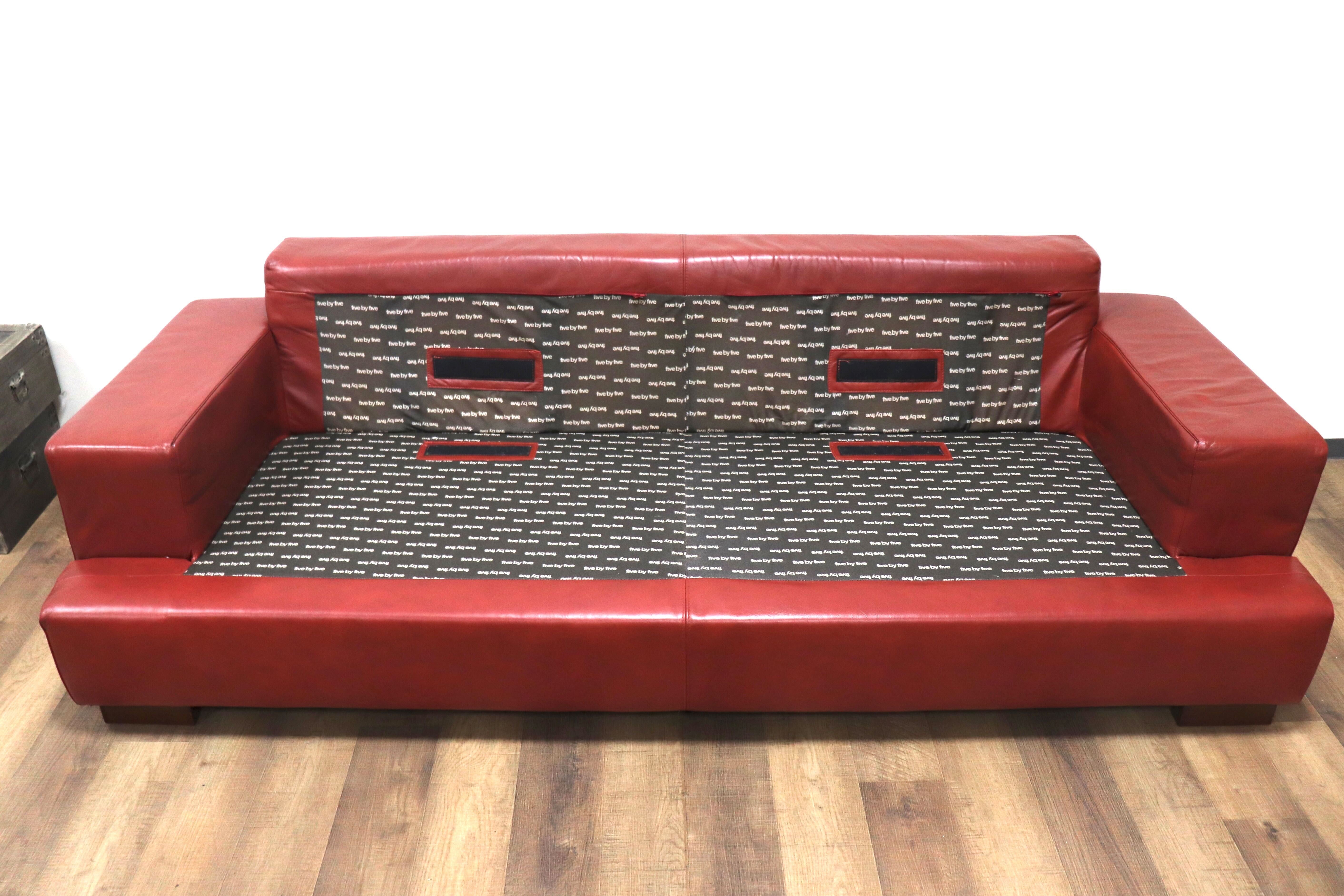 GMGH515○ACTUS/ アクタス five by five ファイブバイファイブ GRAHAM SOFA グラハムソファ 3人掛けソファ 総革 定価約41万