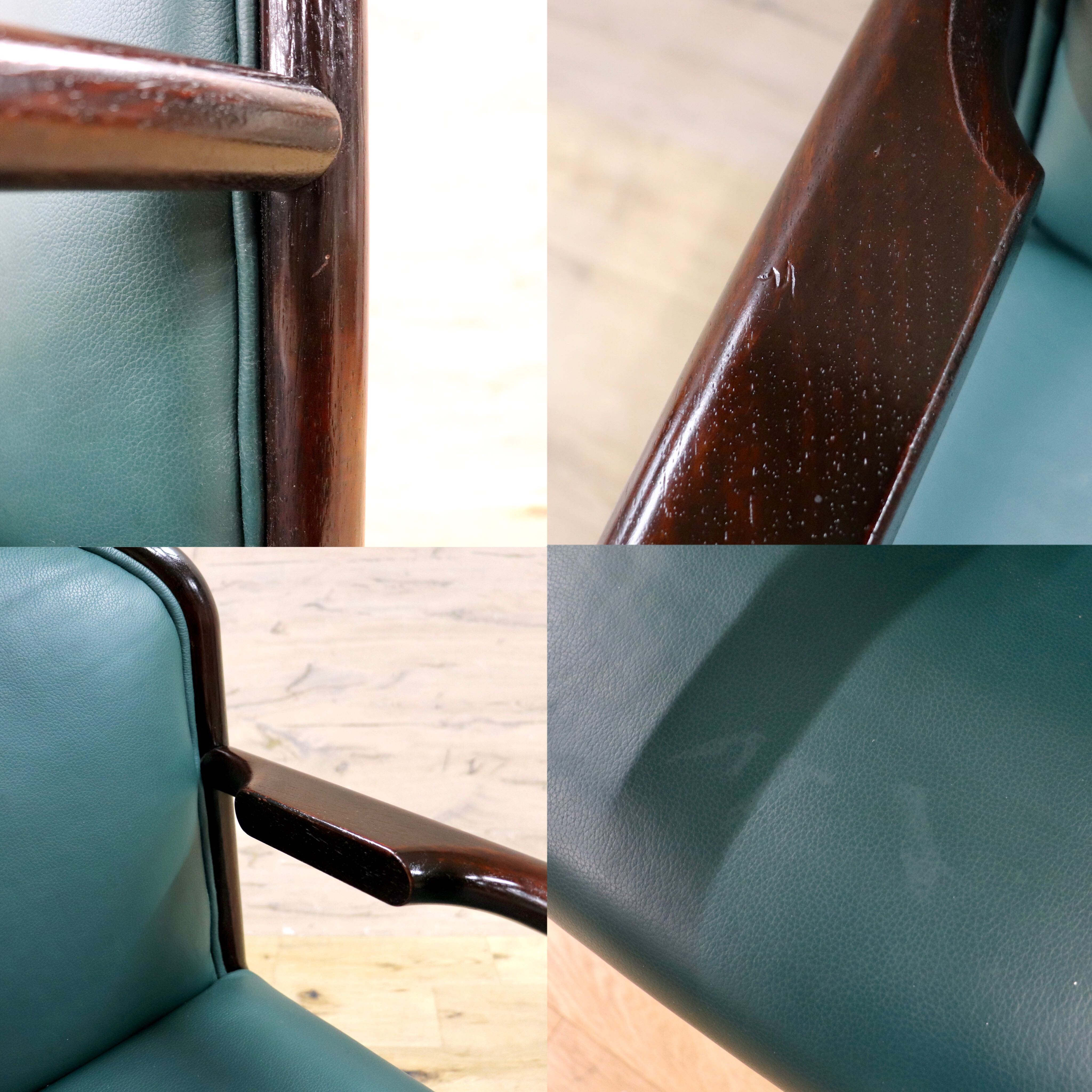 GMHH473A○CONDE HOUSE / カンディハウス インテリアセンター クイーン アームチェア ダイニングチェア レザー 北海道旭川 ビンテージ