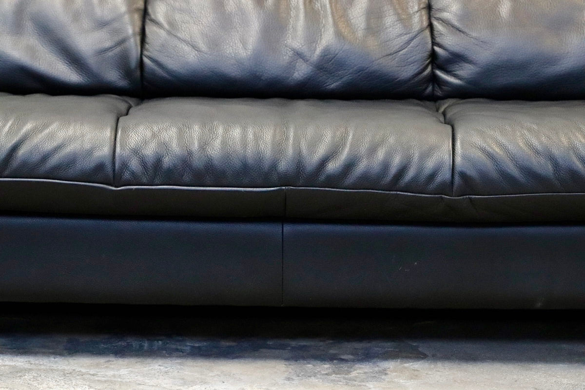 GMJS330B〇karimoku / カリモク ZTシリーズ 3人掛けソファ トリプルソファ 総本革 ブラック ハイバック 国産家具 高級ソファ