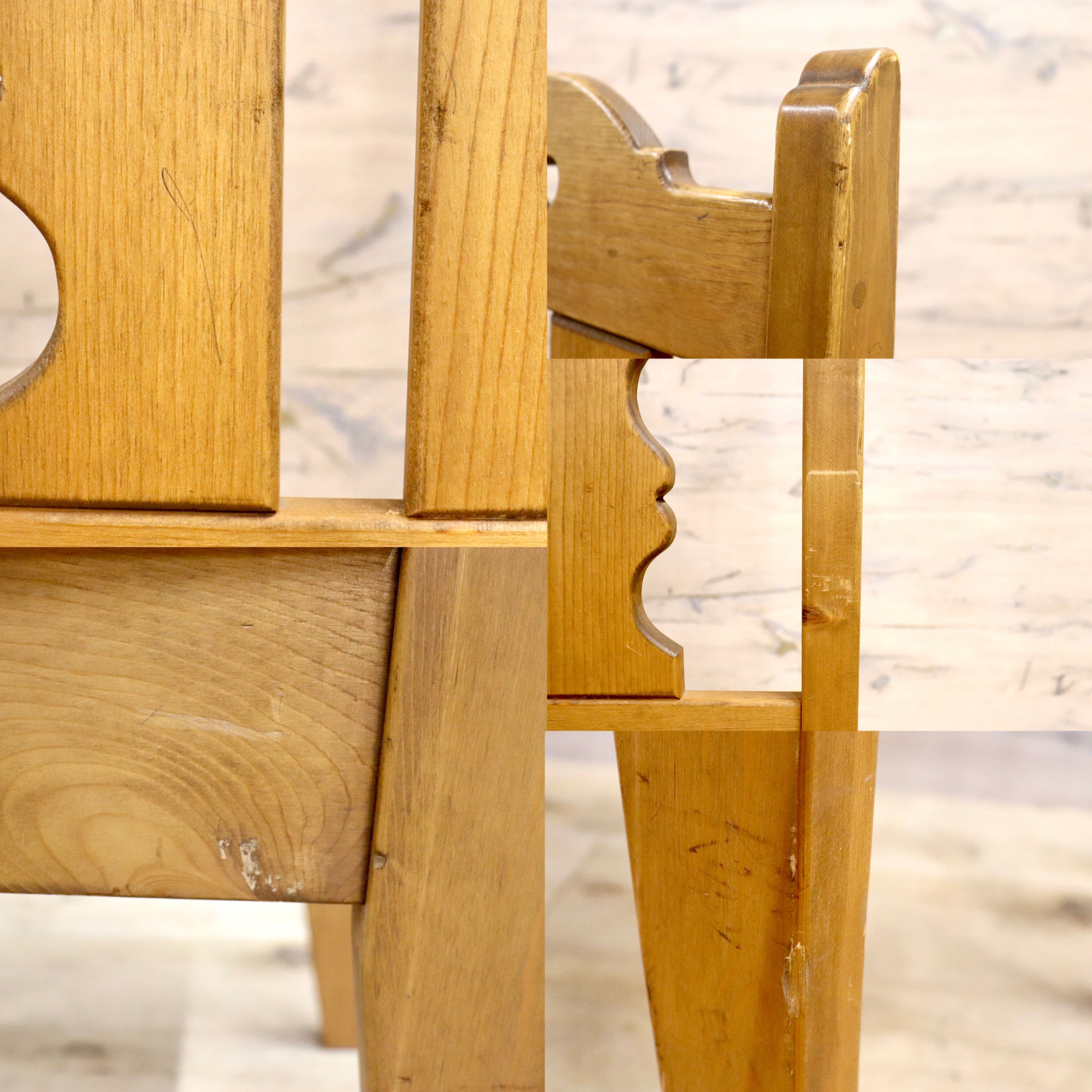 GMHK355○カントリー調 デスクチェア ダイニングチェア ハート パイン材 アーリーアメリカン 検)AUNT STELLA's アンファン 椅子