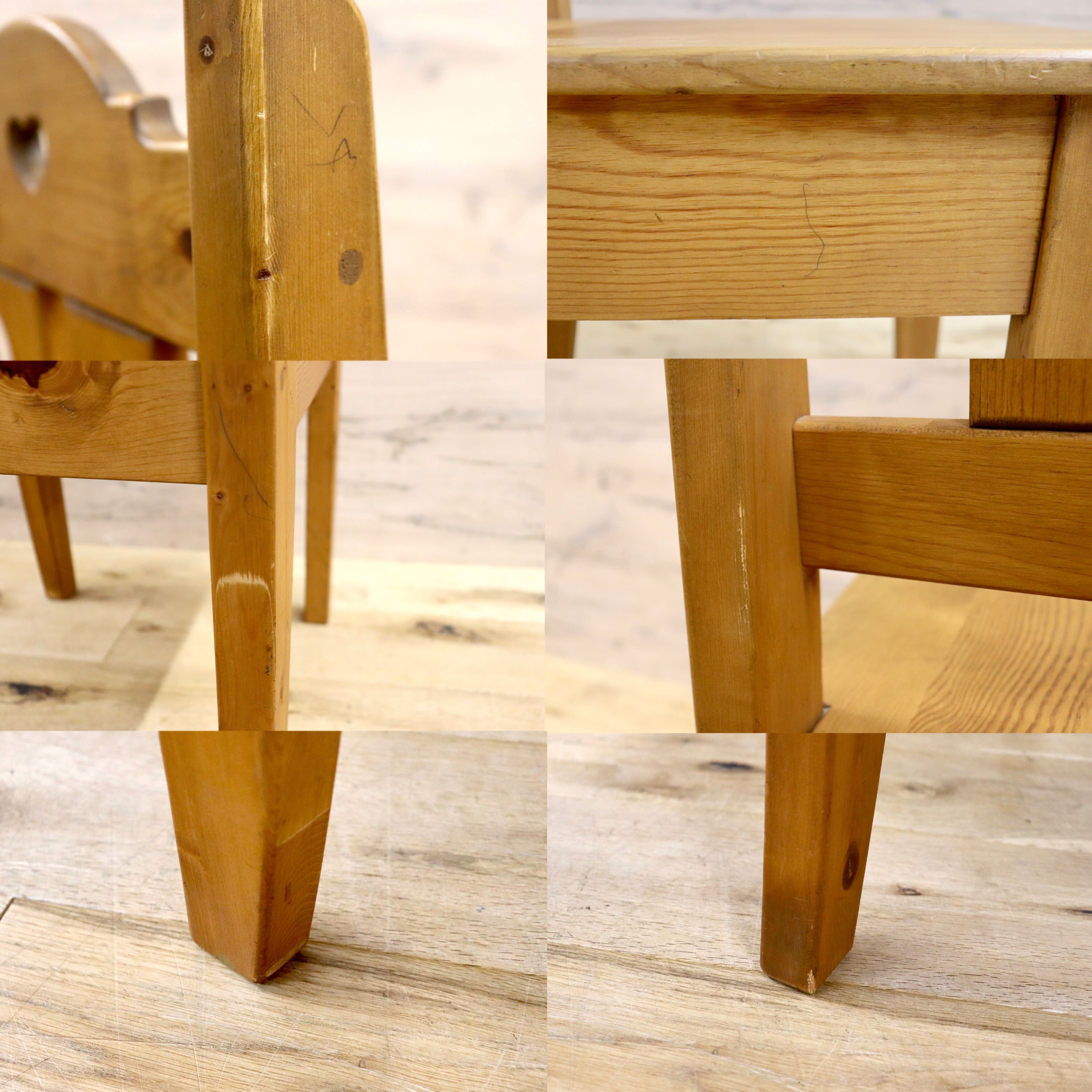 GMHK355○カントリー調 デスクチェア ダイニングチェア ハート パイン材 アーリーアメリカン 検)AUNT STELLA's アンファン 椅子