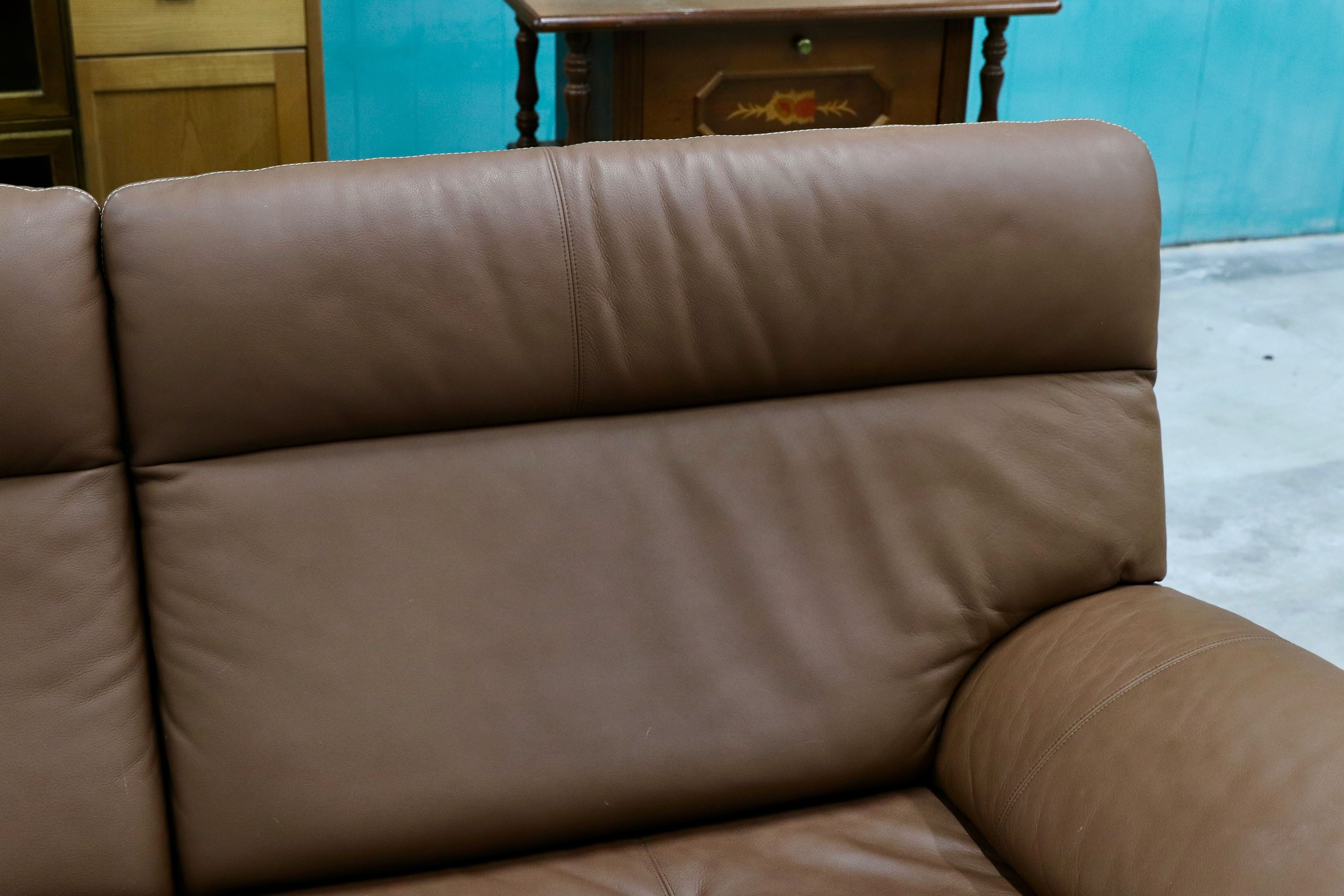 GMHS428○karimoku / カリモク ZT83 3人掛けソファ トリプルソファ 3シーター ブラウン 本革 ブラウン 長椅子 国産家具 約36万