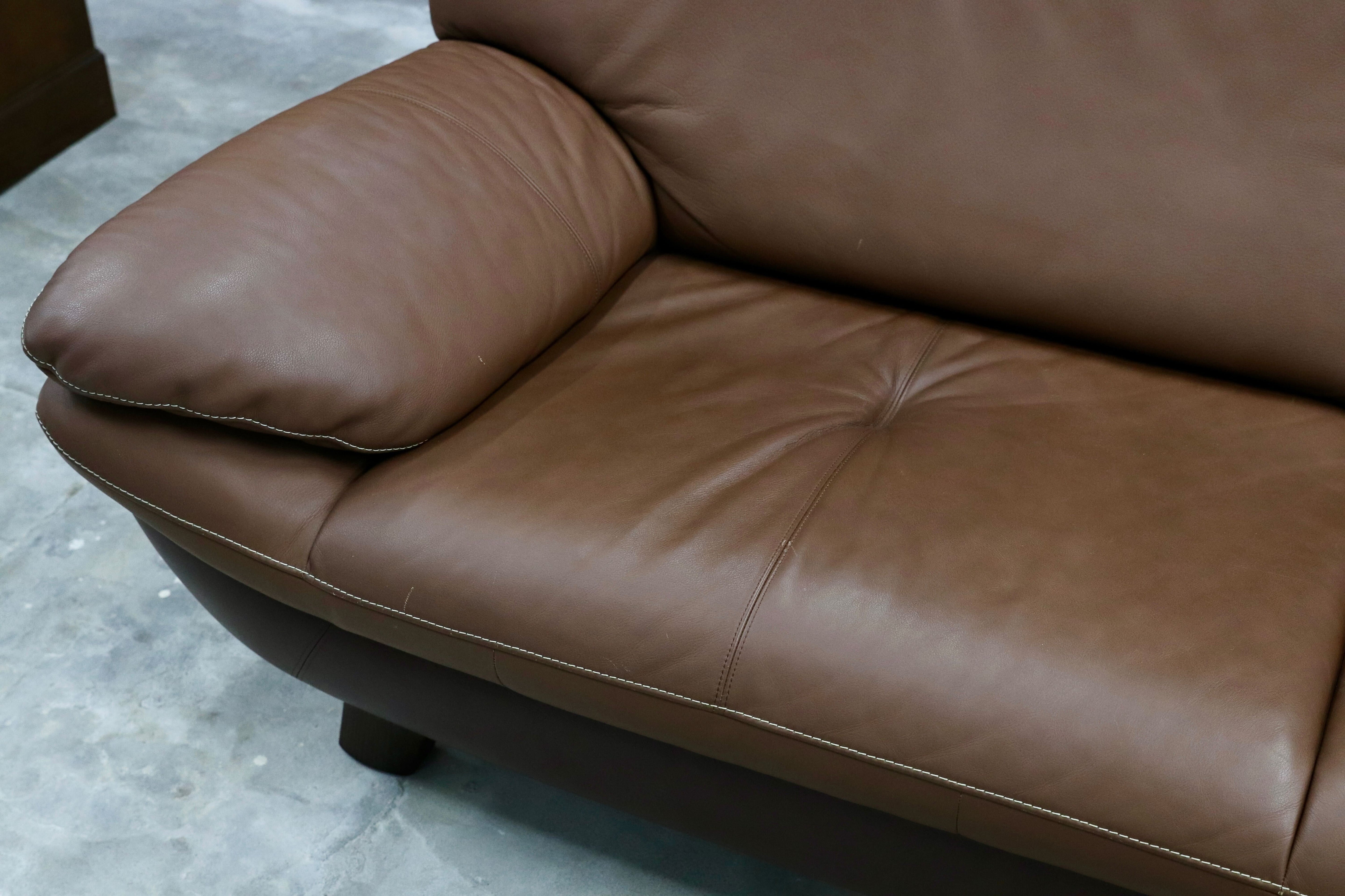 GMHS428○karimoku / カリモク ZT83 3人掛けソファ トリプルソファ 3シーター ブラウン 本革 ブラウン 長椅子 国産家具 約36万