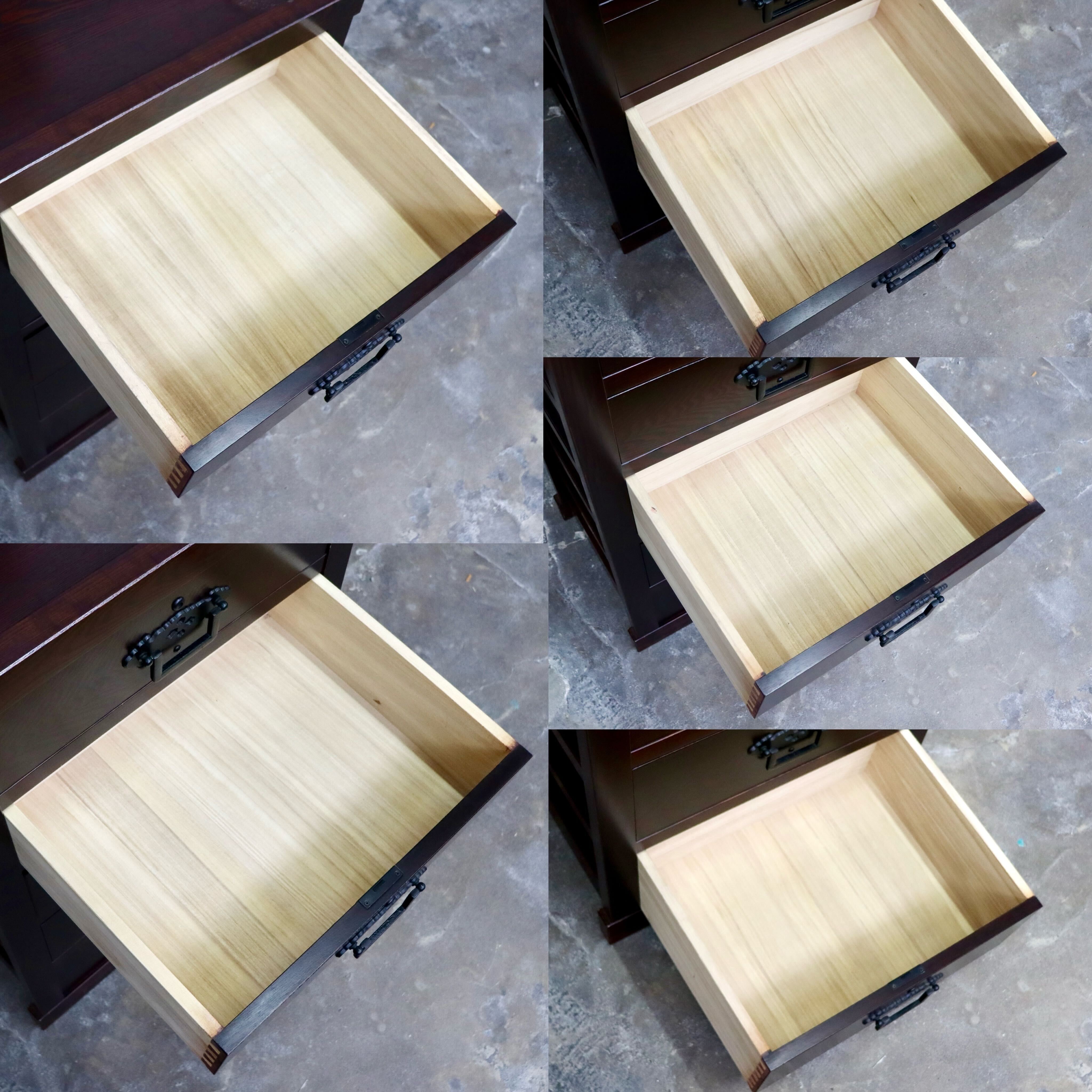 GMIN9○民芸家具 整理箪笥 鍵付き 時代箪笥 和箪笥 5段チェスト 収納家具 和家具 古民家 和モダン レトロ アンティーク