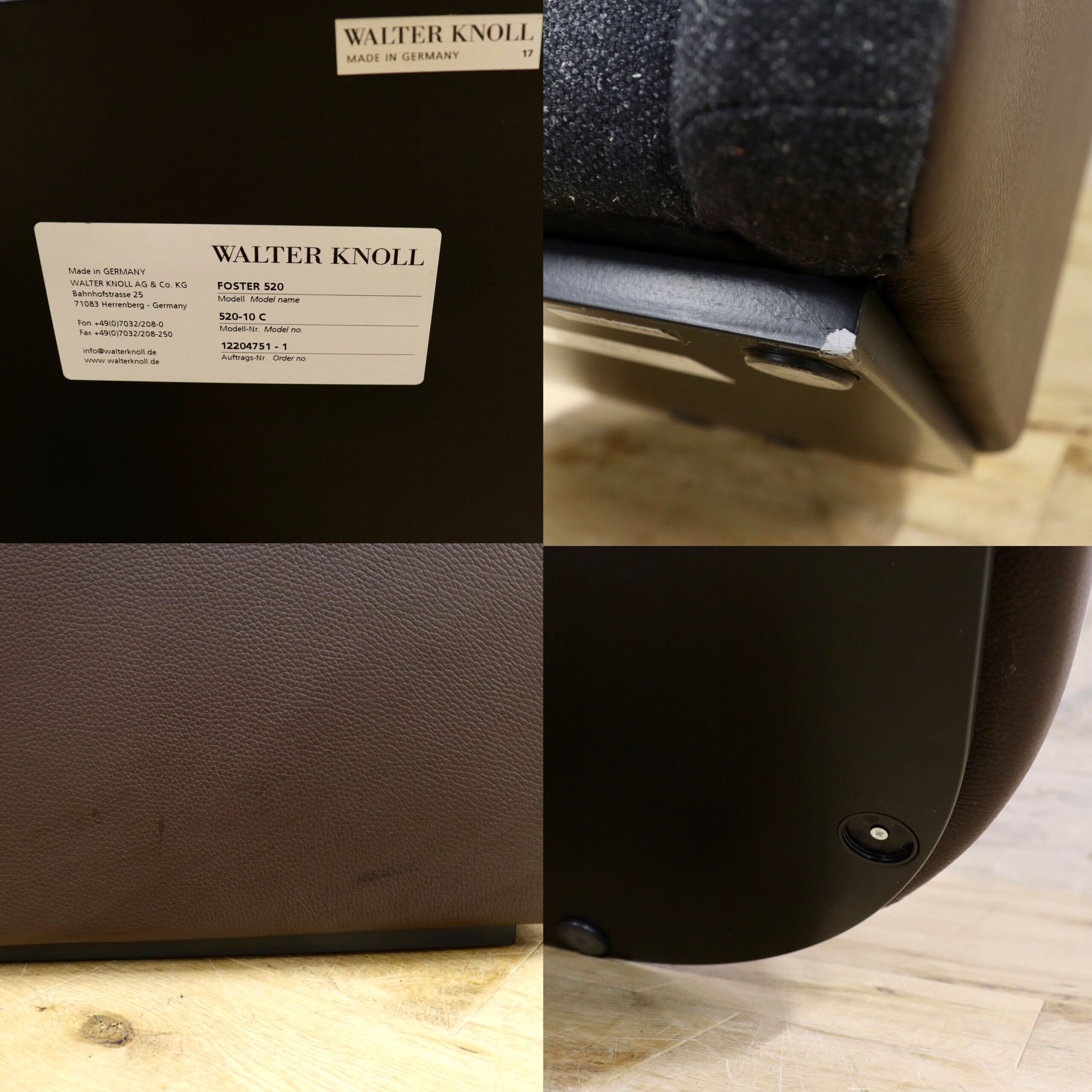 GMIO150A○Walter Knoll ウォルターノル FOSTER520 フォスター クラブチェア ラウンジチェア シングルソファ 1人掛けソファ