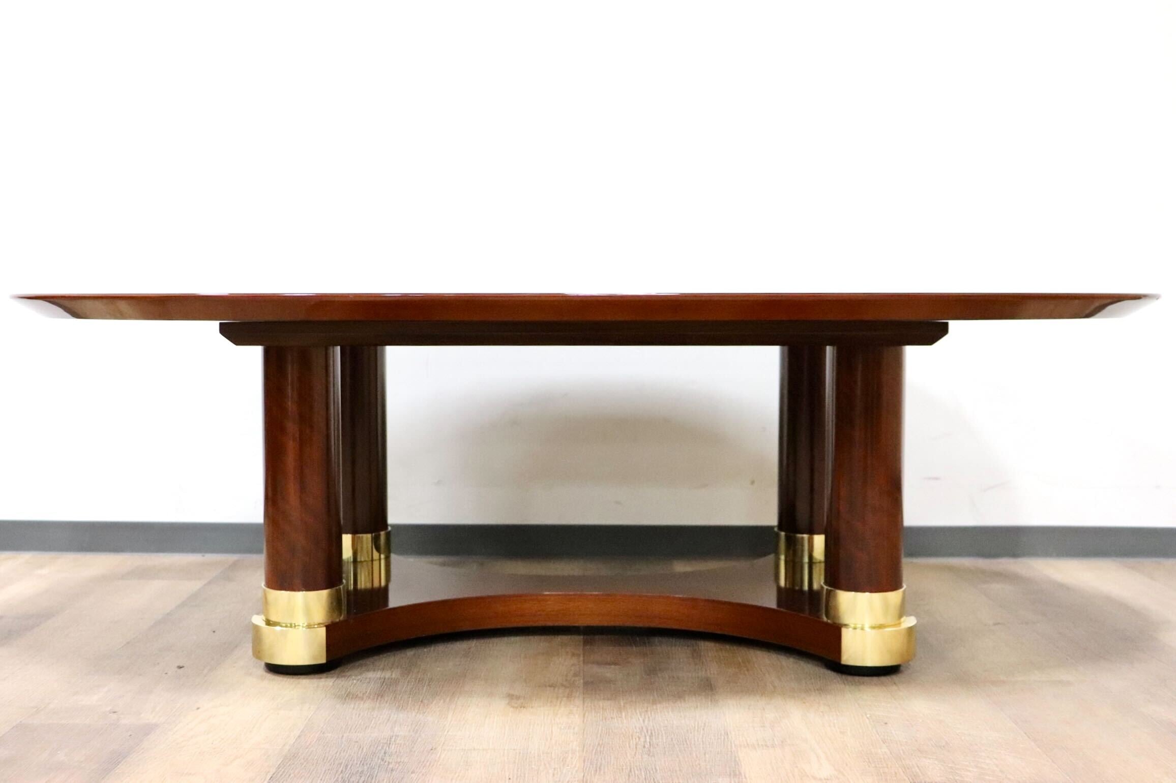 GMHS37○domani / ドマーニ Forza カクテルテーブル リビングテーブル ダニエラ材 グロッシーアンバー色 カリモク最高峰 定価約95万 美品